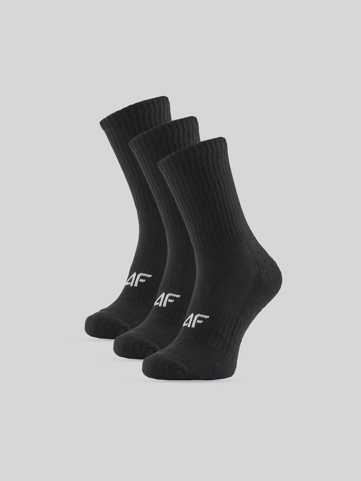 4F Șosete lungi (3-pack) pentru femei - negre 35-38