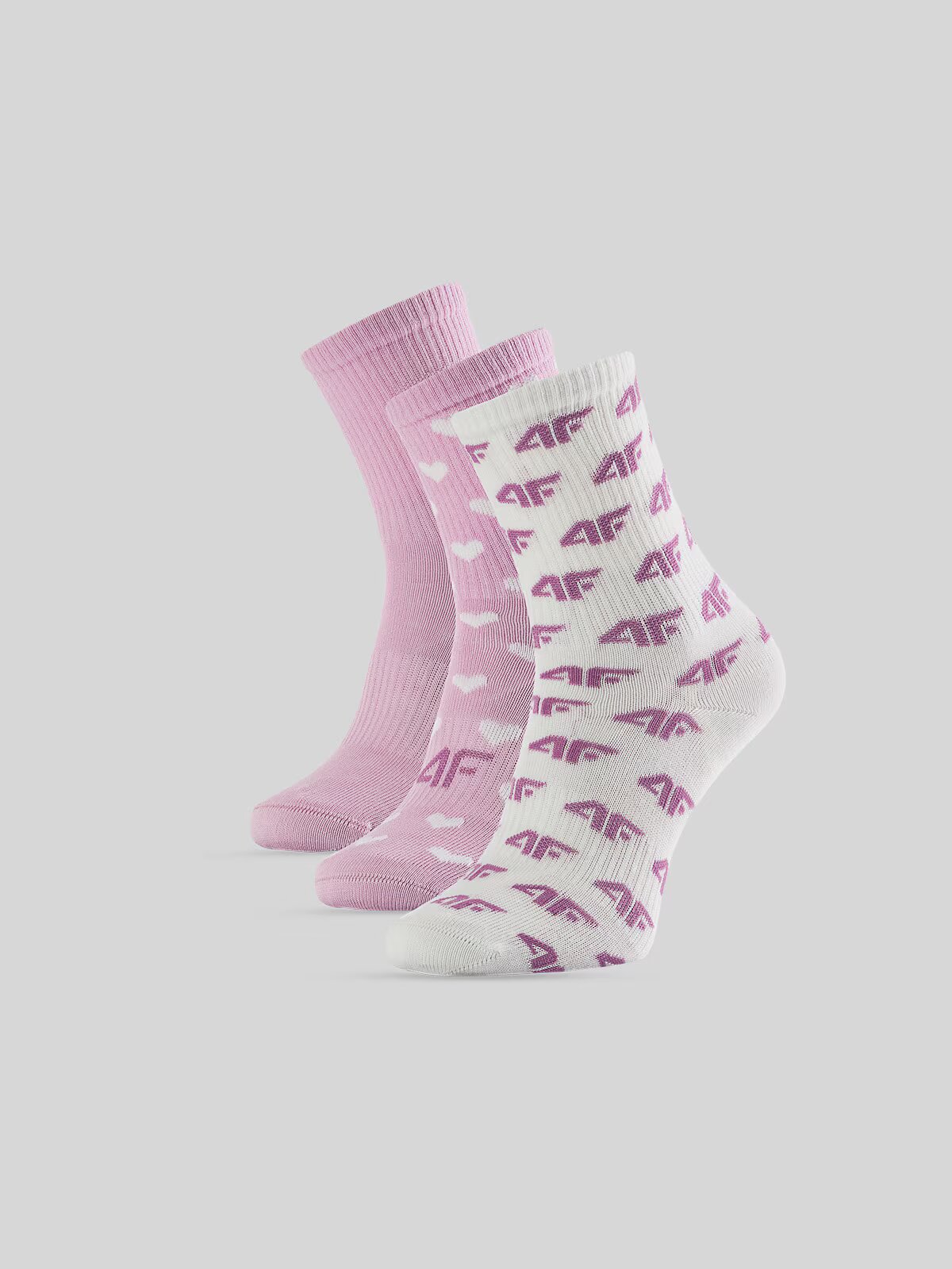 4F Șosete lungi (3-pack) pentru fete - roz 35-37