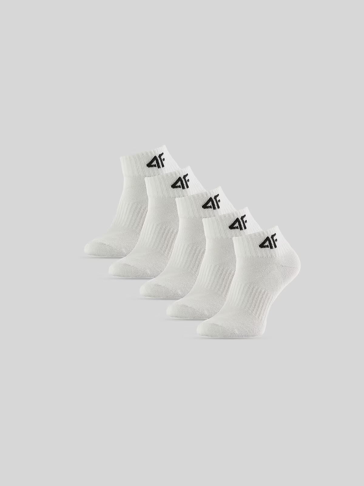 4F Șosete lungi (5-pack) pentru băieți - albe 32-34