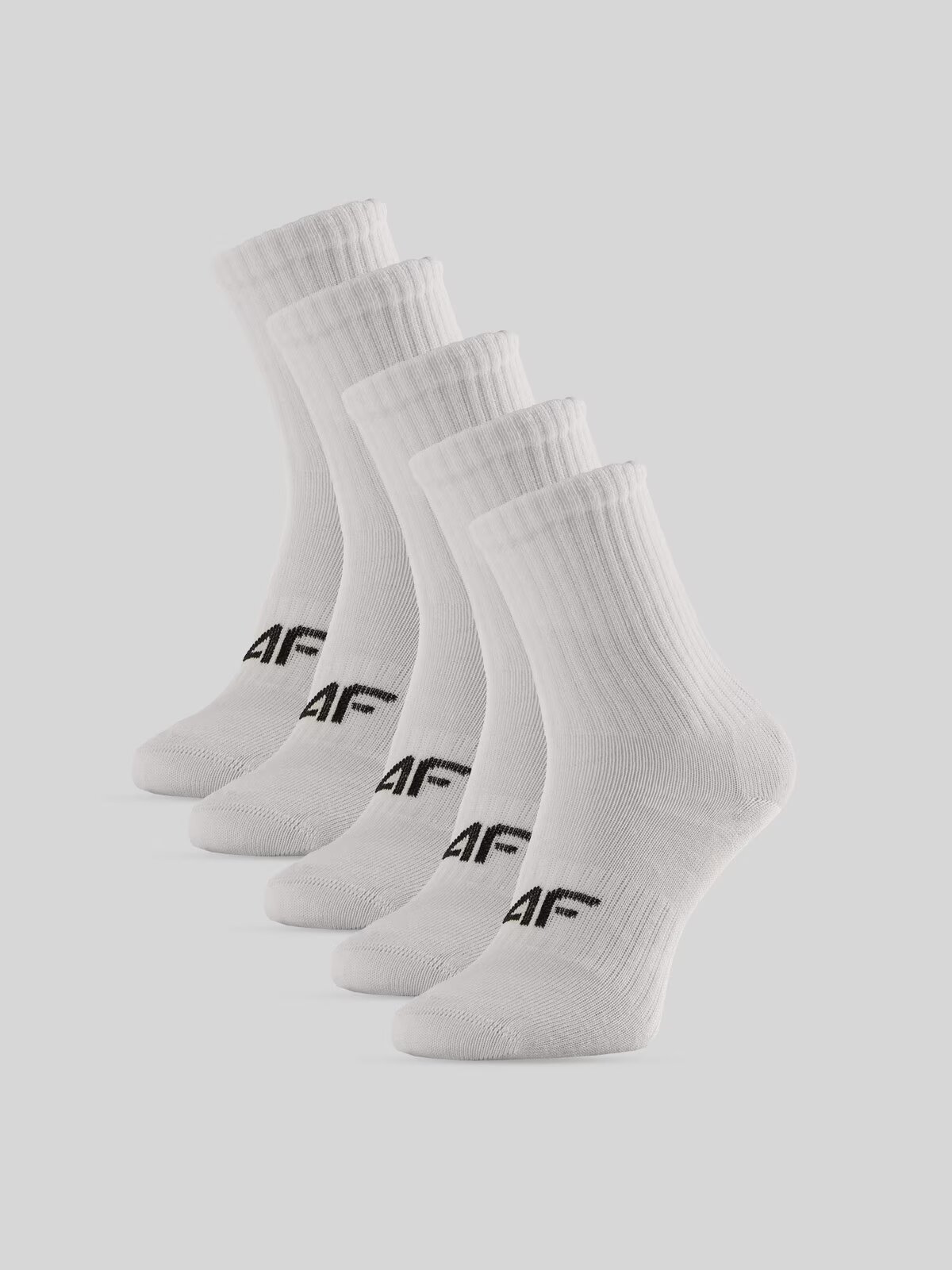 4F Șosete lungi (5-pack) pentru băieți - albe 32-34