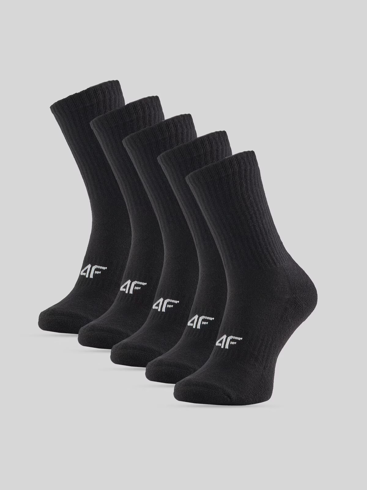 4F Șosete lungi (5-pack) pentru băieți - negre 32-34