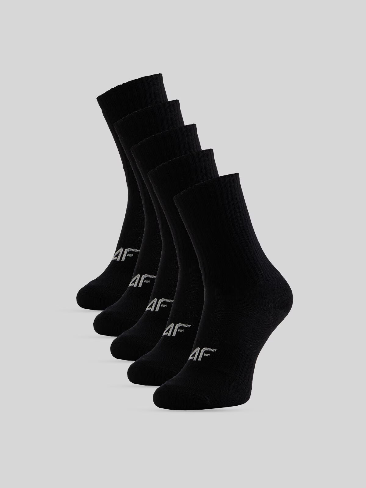 4F Șosete lungi (5-pack) pentru băieți - negre 35-37