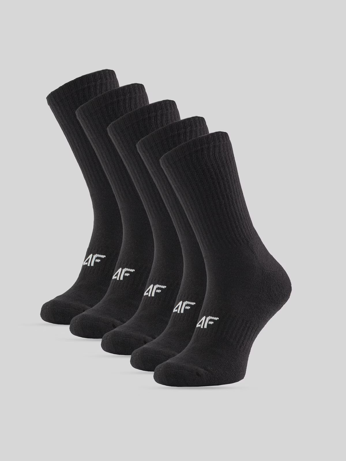 4F Șosete lungi (5-pack) pentru bărbați - negre 43-46