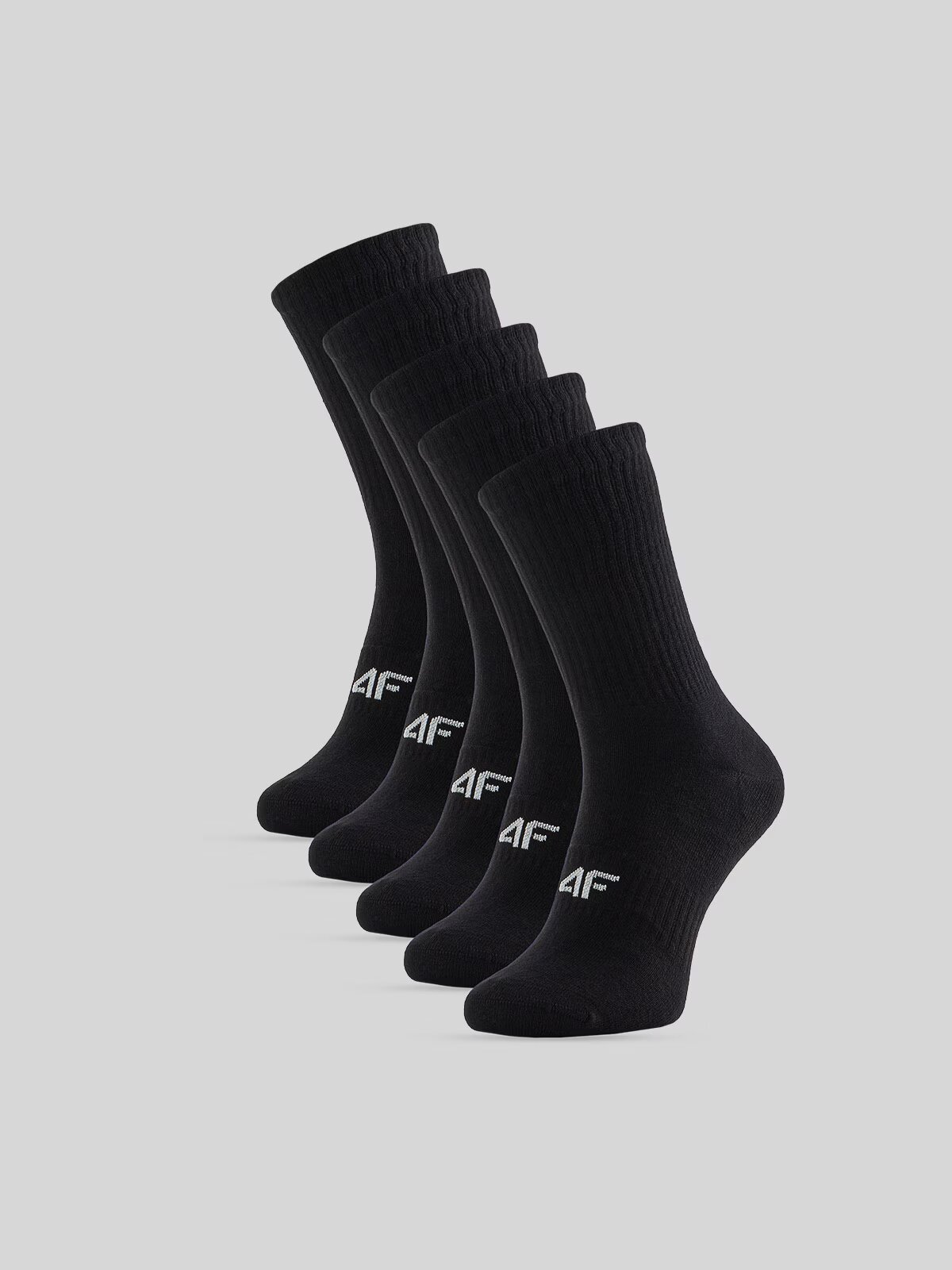 4F Șosete lungi (5-pack) pentru bărbați - negre 43-46
