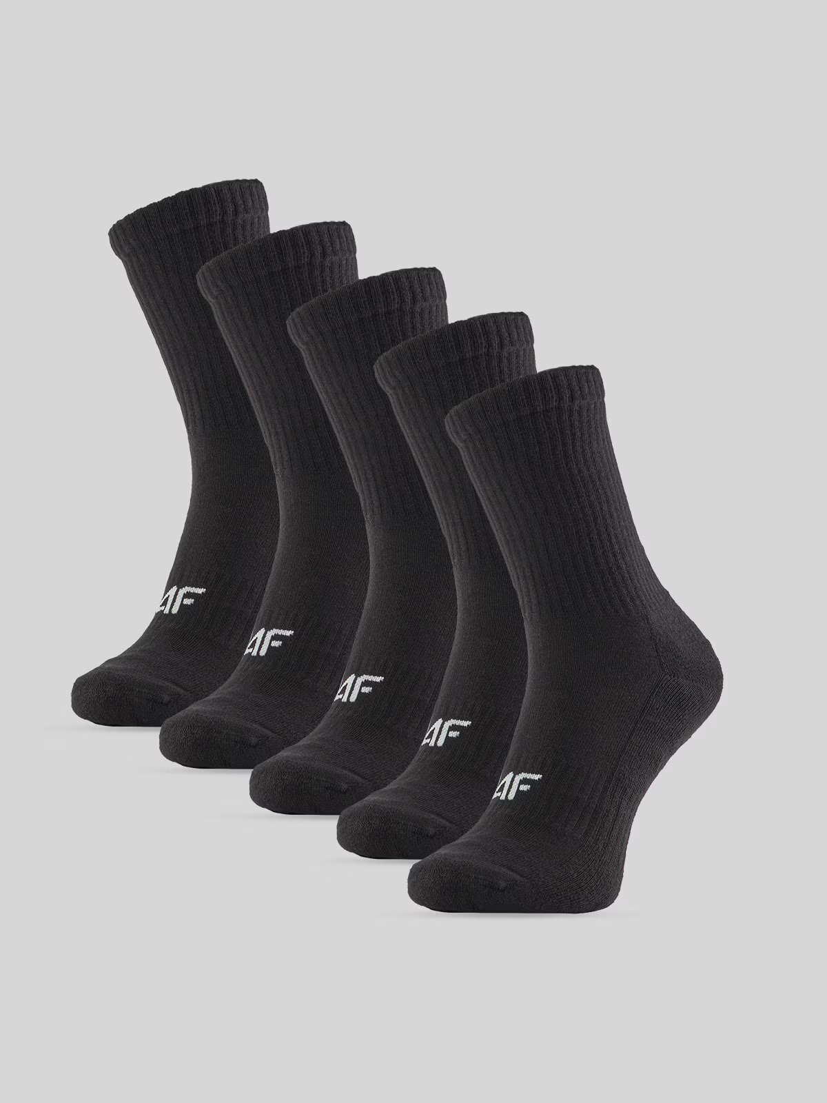 4F Șosete lungi (5-pack) pentru femei - negre 35-38