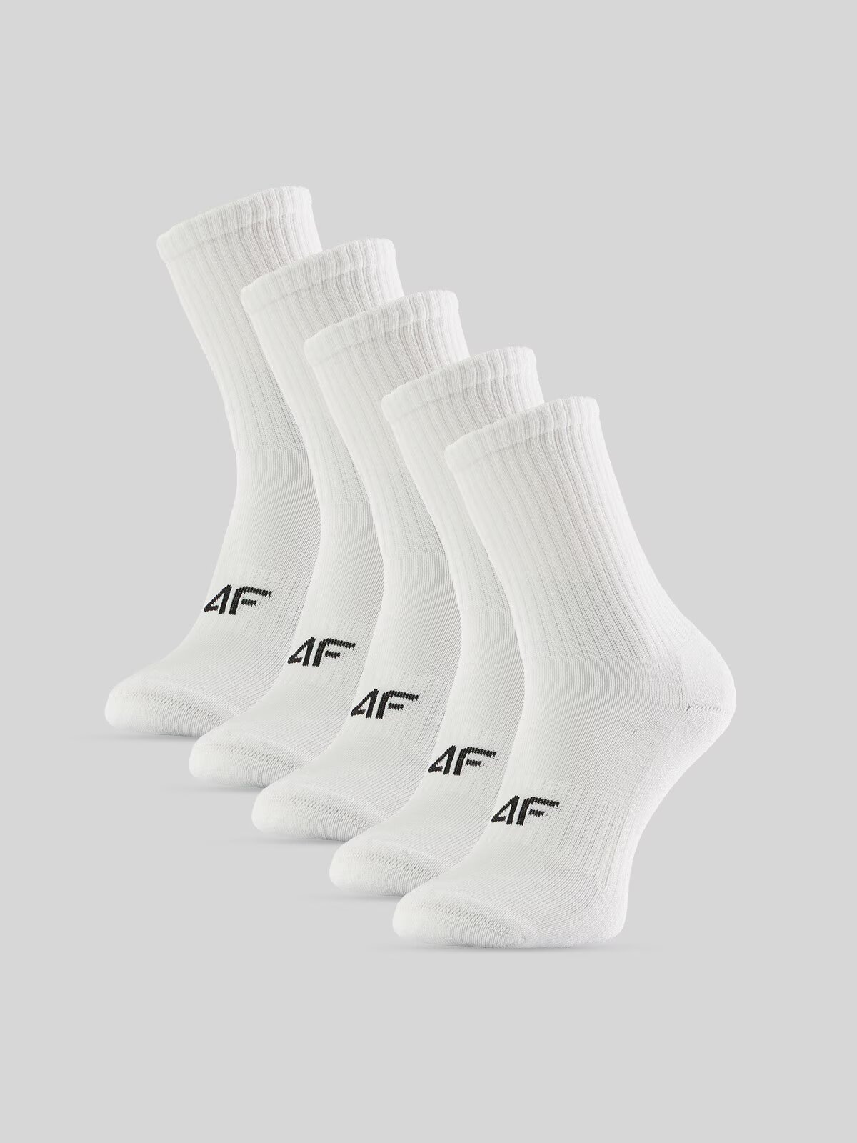 4F Șosete lungi (5-pack) pentru fete - albe 32-34