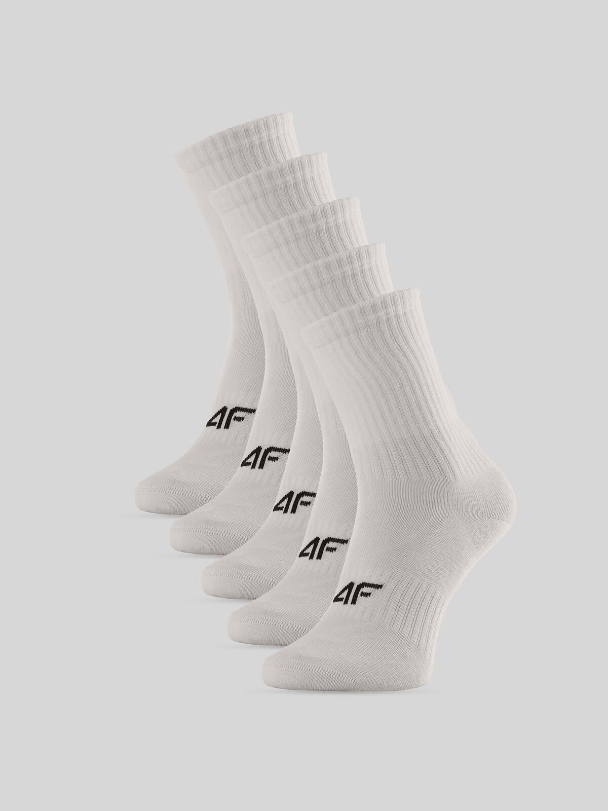 4F Șosete lungi (5-pack) pentru fete - albe 38-40