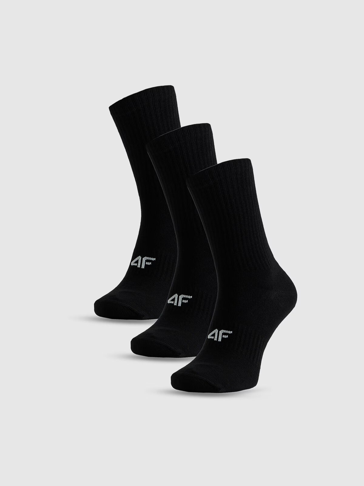 4F Șosete lungi (pachet de 3) pentru bărbați - negre 39-42