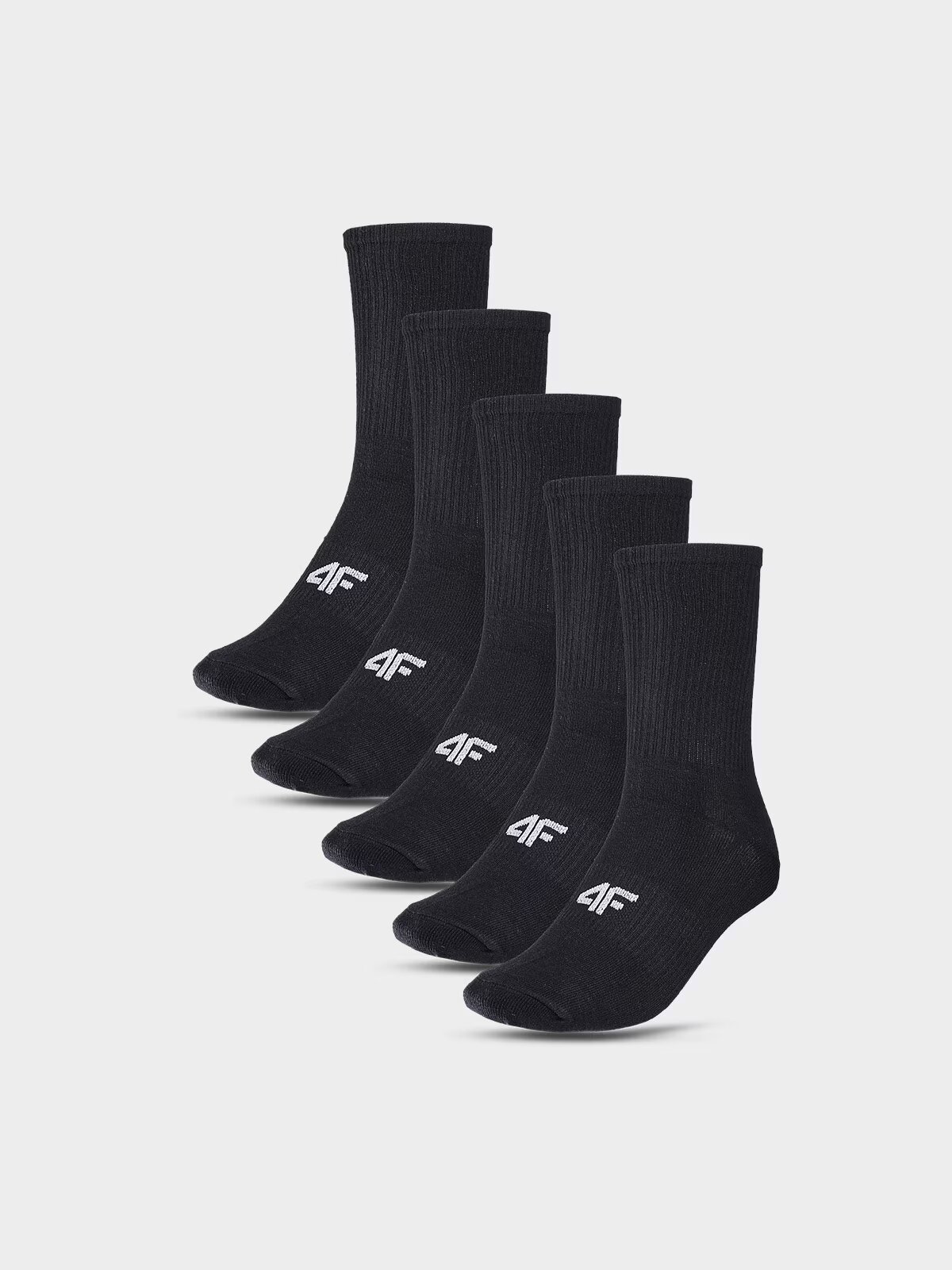 4F Șosete lungi (pachet de 5) pentru băieți - negre 32-34