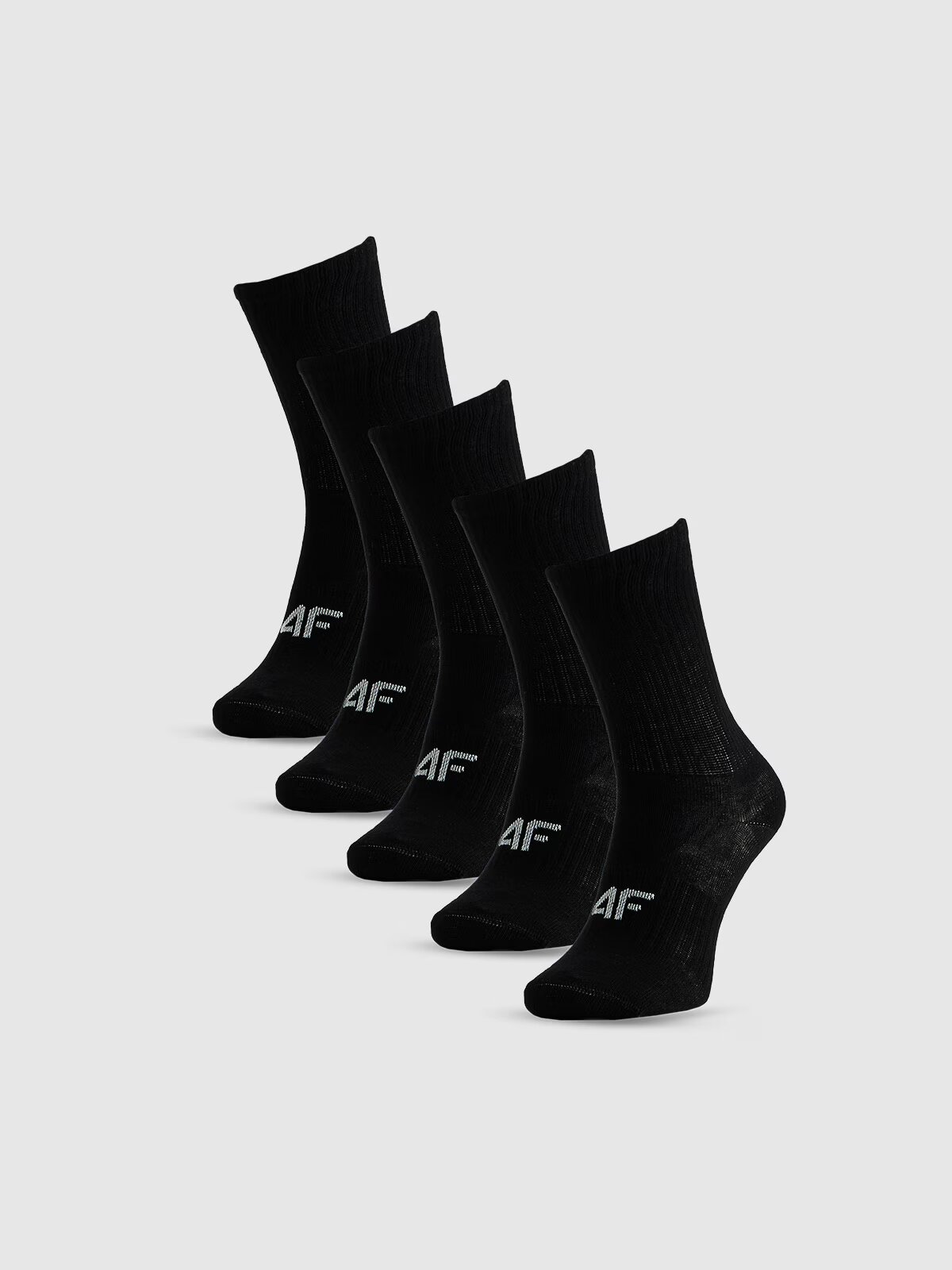 4F Șosete lungi (pachet de 5) pentru fete - negre 35-37