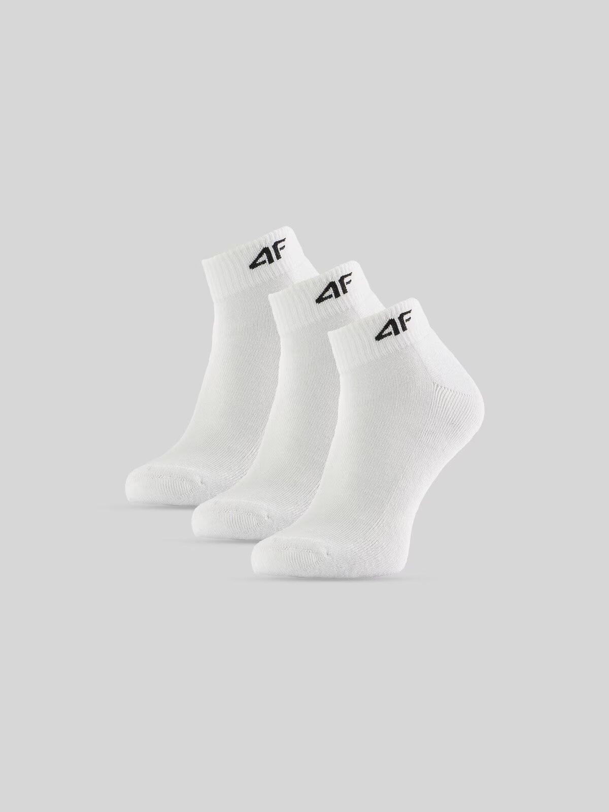 4F Șosete scurte (3-pack) pentru băieți - albe 35-37