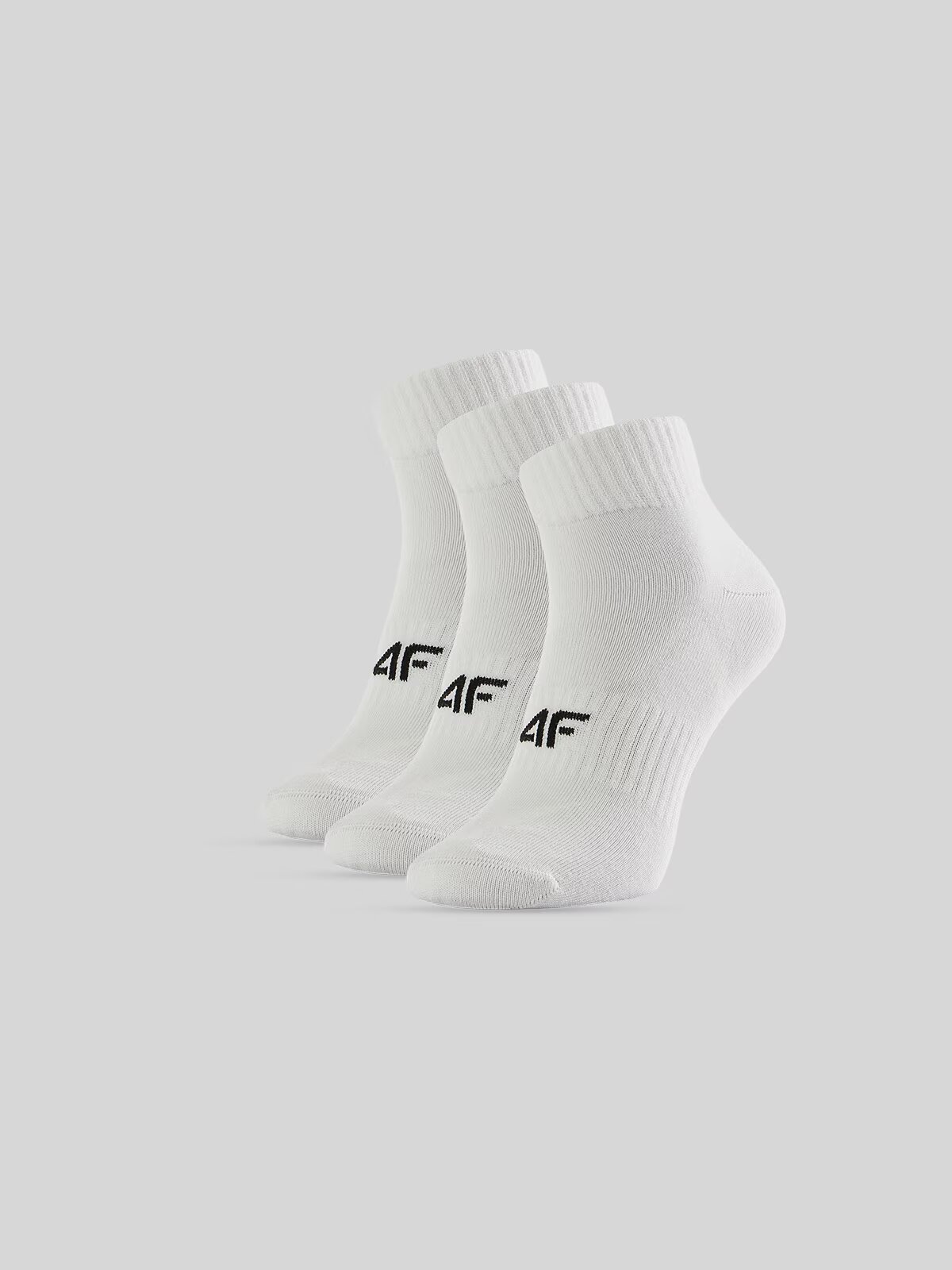 4F Șosete scurte (3-pack) pentru bărbați - albe 43-46