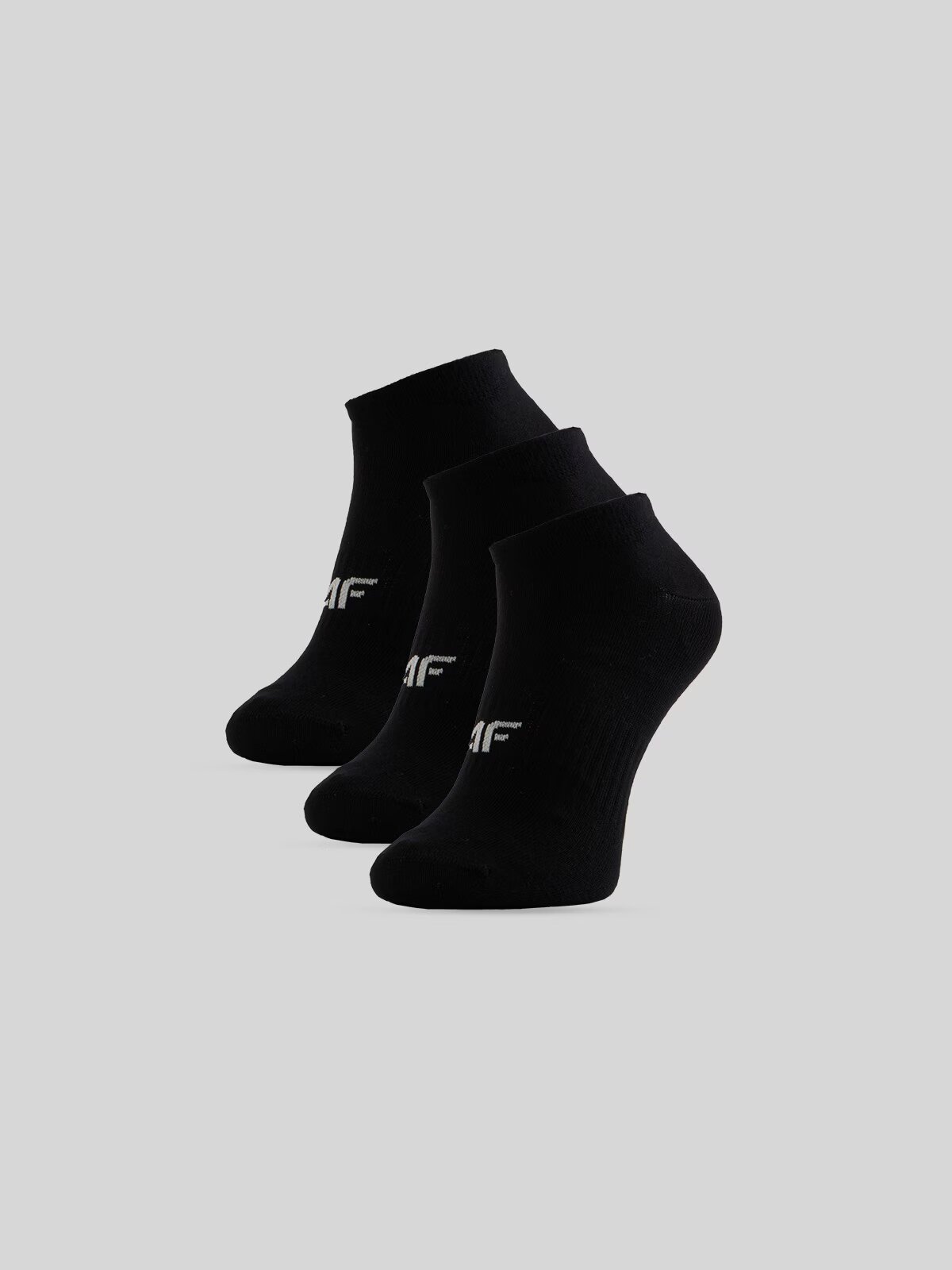 4F Șosete scurte (3-pack) pentru bărbați - negre 43-46