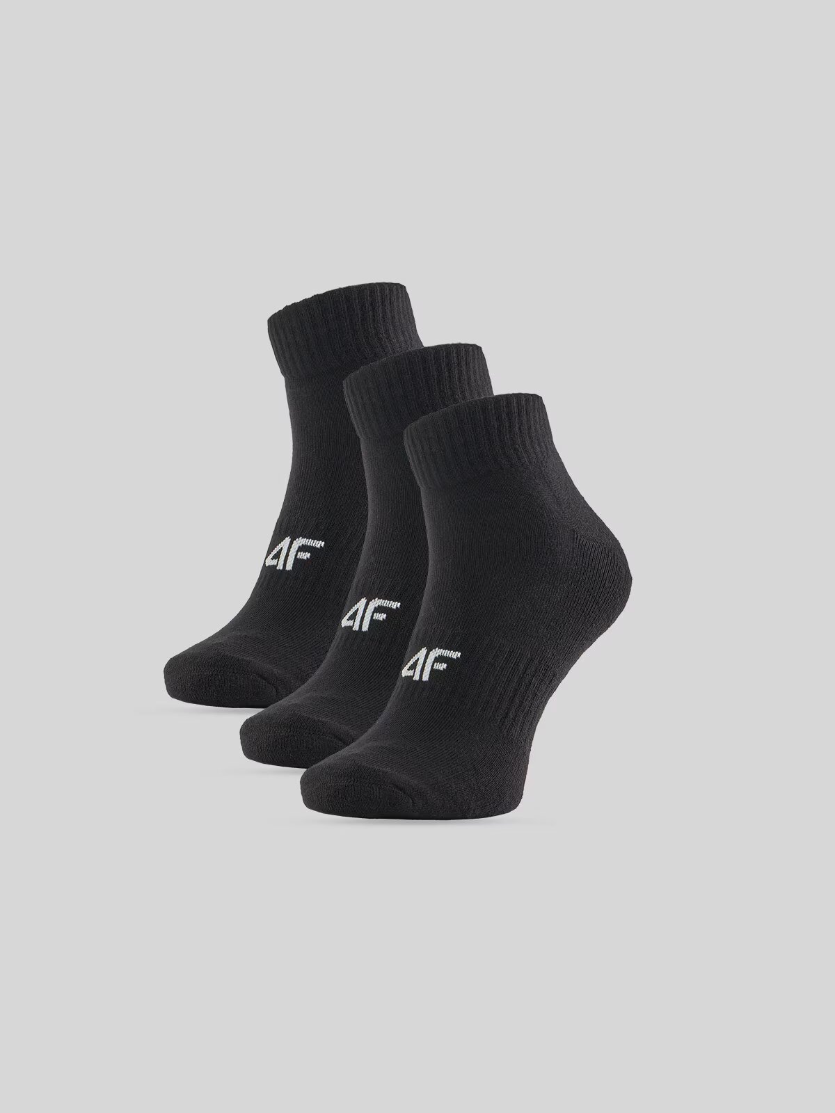 4F Șosete scurte (3-pack) pentru bărbați - negre 39-42