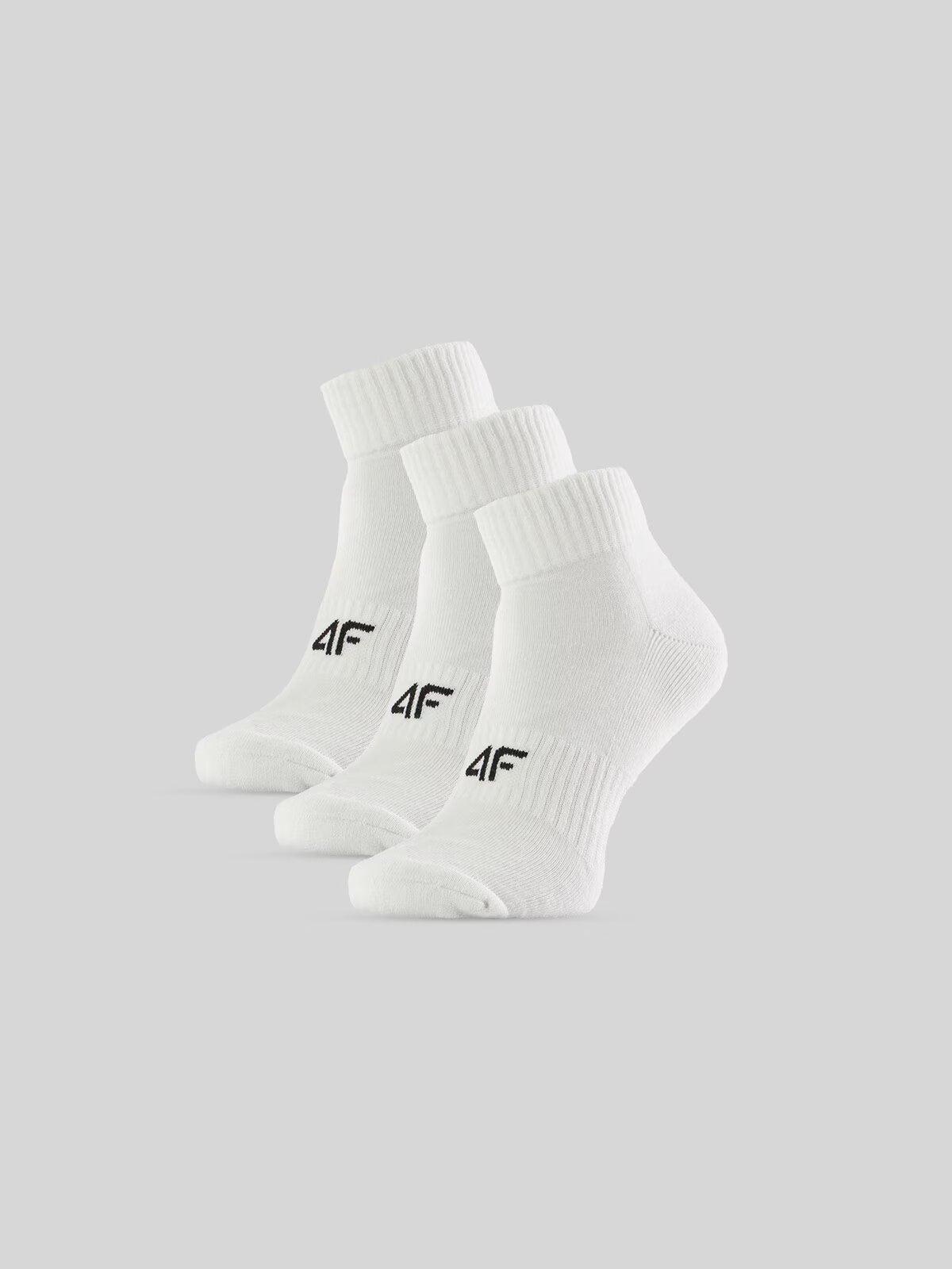 4F Șosete scurte (3-pack) pentru femei - albe 39-42