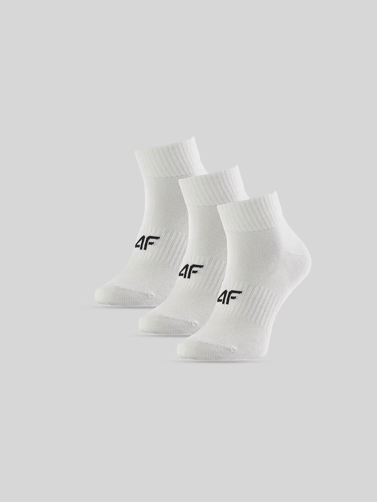 4F Șosete scurte (3-pack) pentru femei - albe 39-42