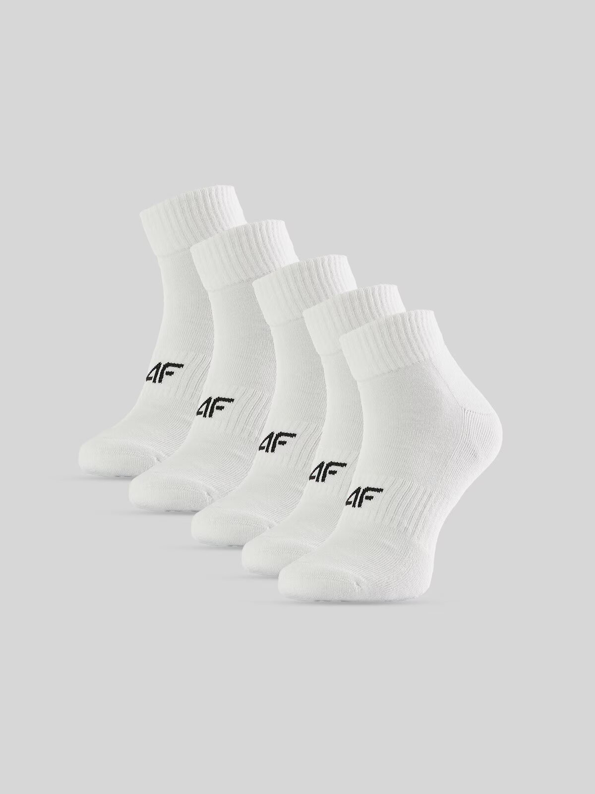 4F Șosete scurte (5-pack) pentru bărbați - albe 43-46