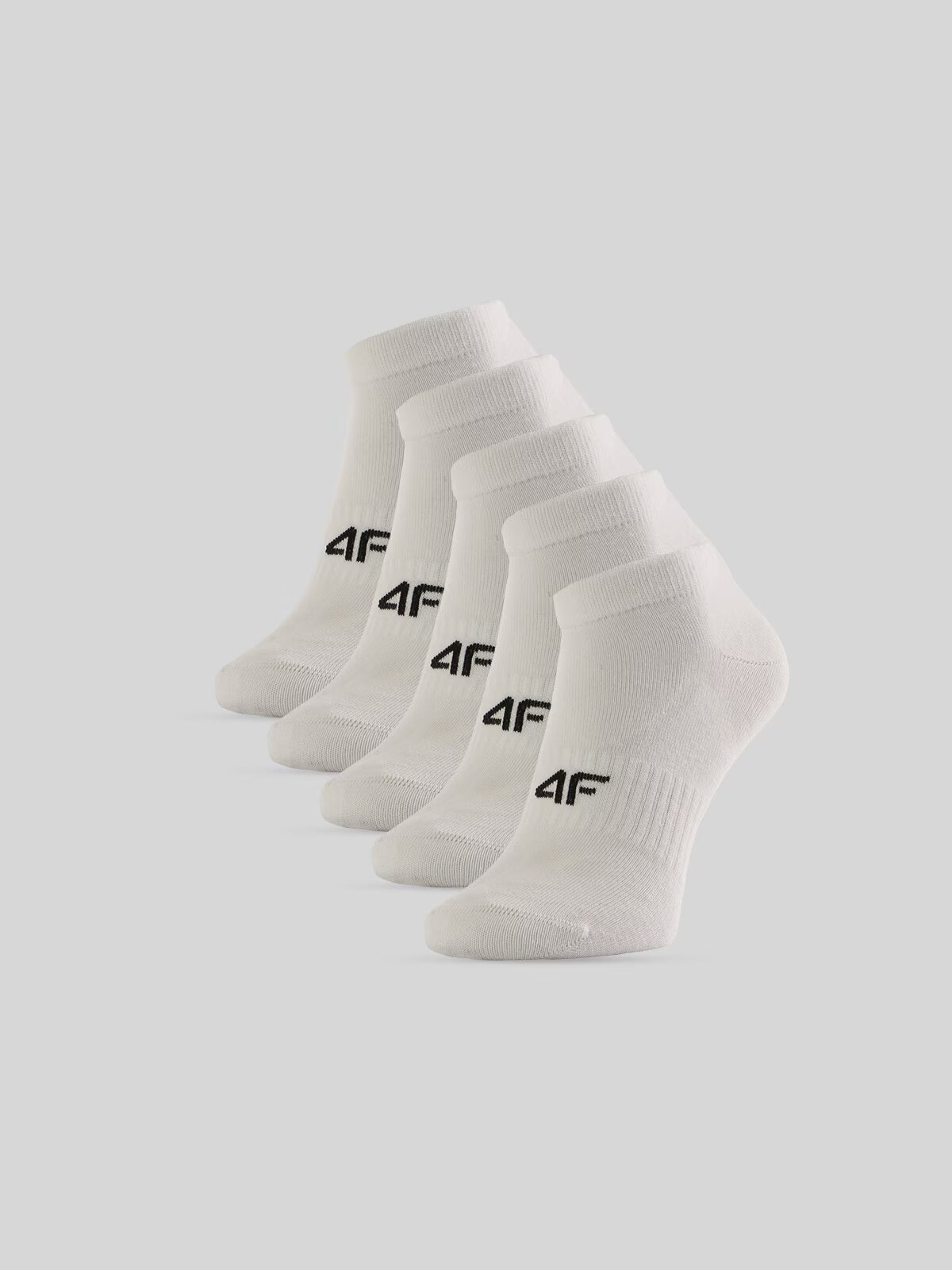 4F Șosete scurte (5-pack) pentru bărbați - albe 39-42