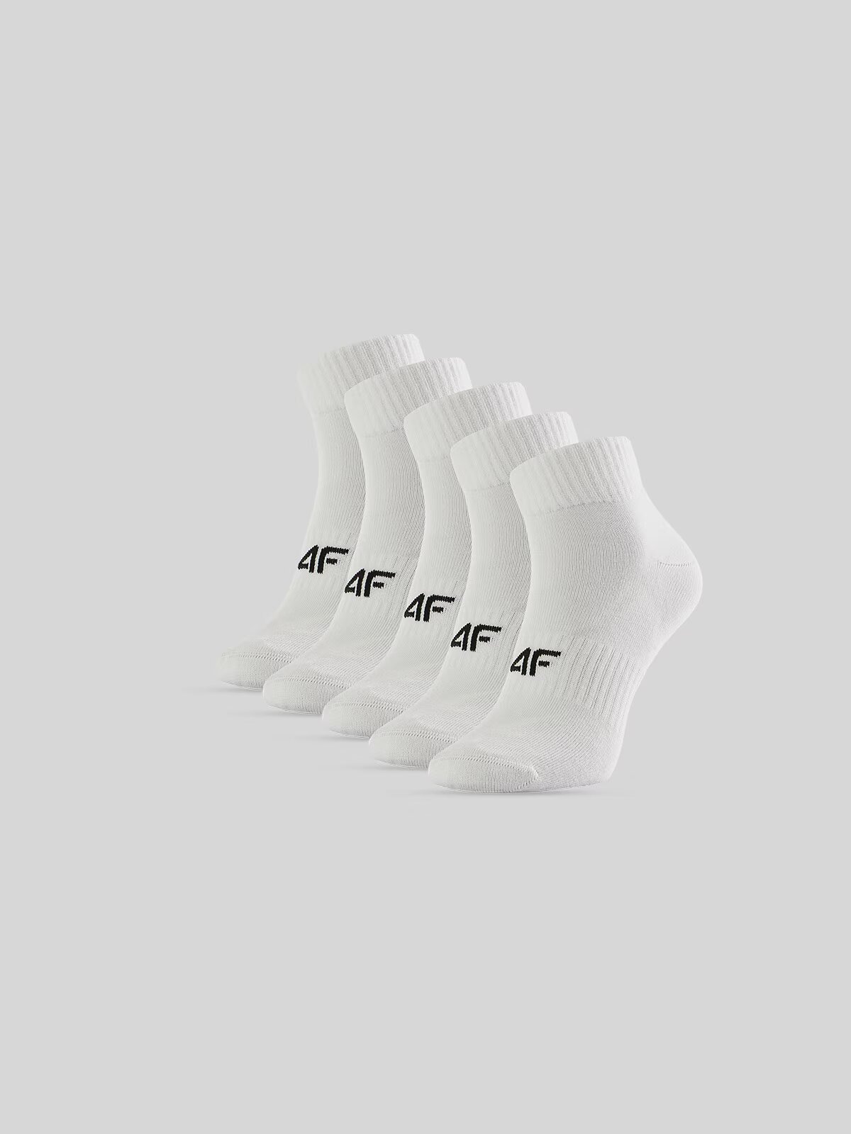 4F Șosete scurte (5-pack) pentru bărbați - albe 39-42