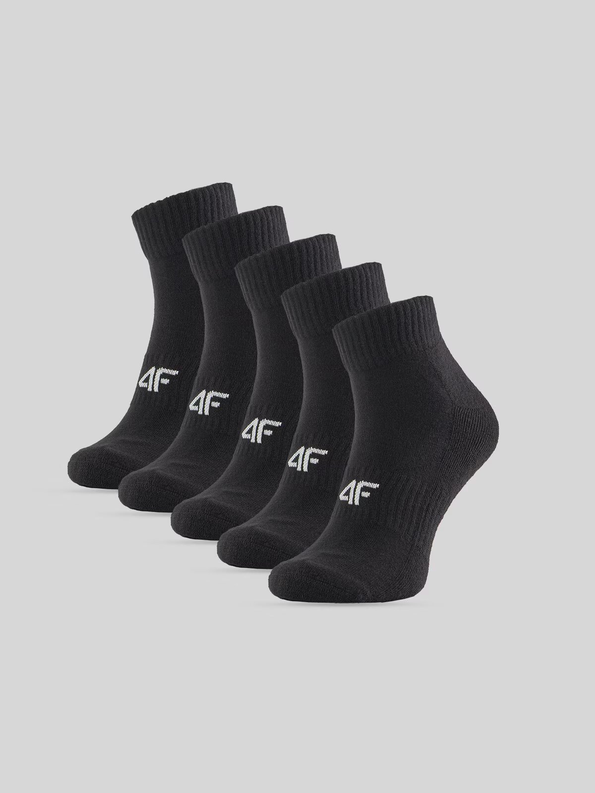4F Șosete scurte (5-pack) pentru bărbați - negre 39-42
