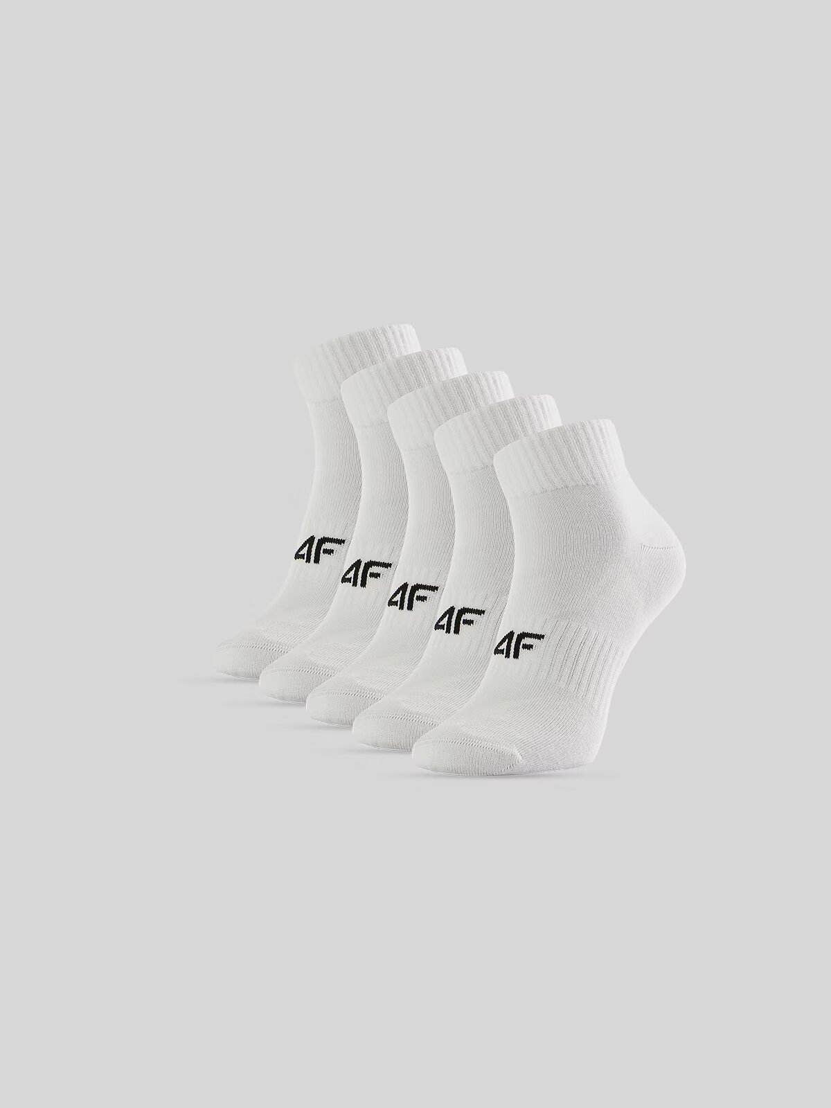 4F Șosete scurte (5-pack) pentru femei - albe 39-42