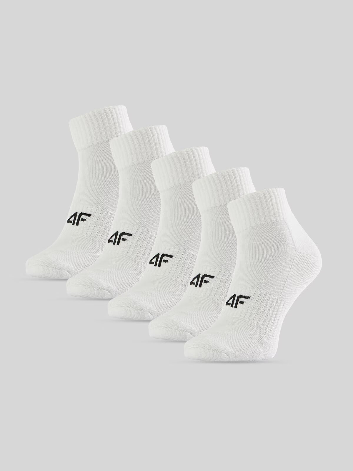 4F Șosete scurte (5-pack) pentru femei - albe 35-38