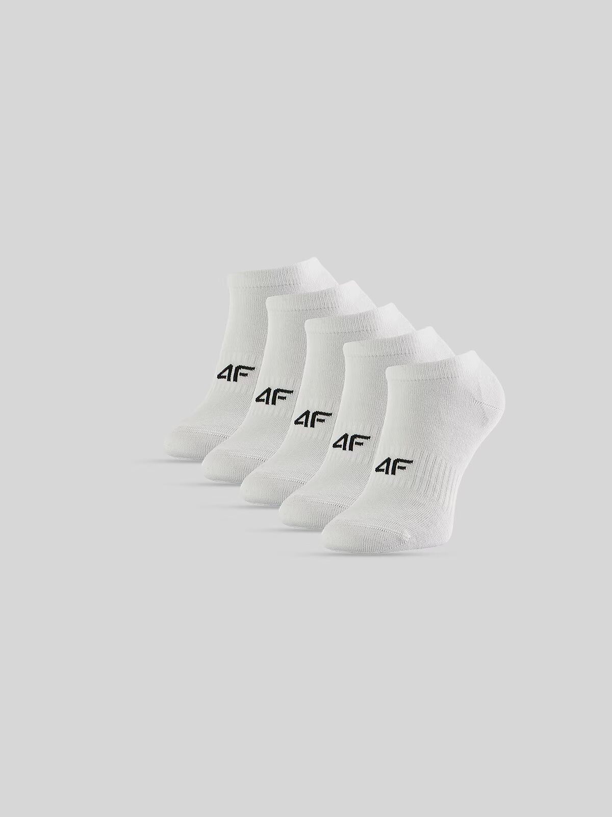 4F Șosete scurte (5-pack) pentru femei - albe 35-38