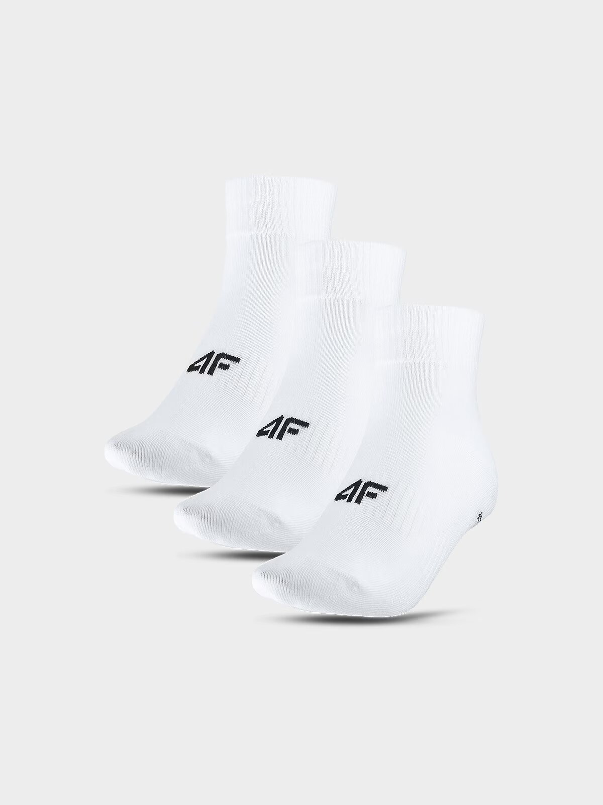 4F Șosete scurte (pachet de 3) pentru femei - albe 39-42