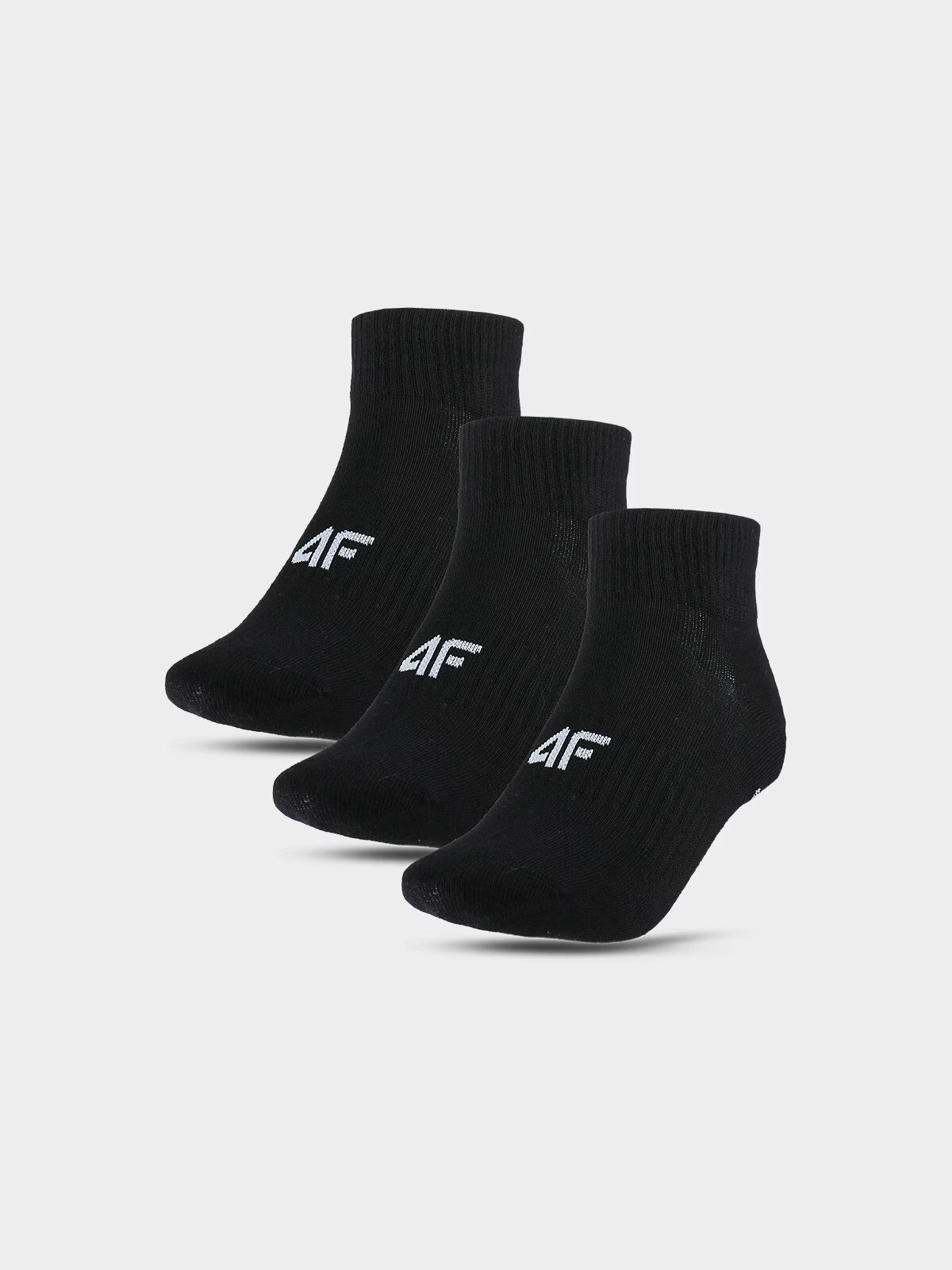 4F Șosete scurte (pachet de 3) pentru femei - negre 35-38