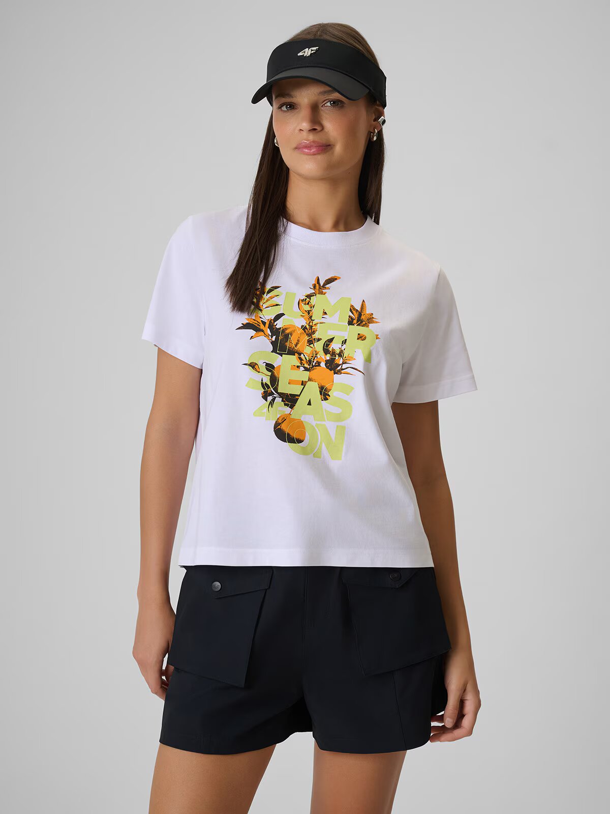 4F T-shirt boxy cu imprimeu pentru femei - XS