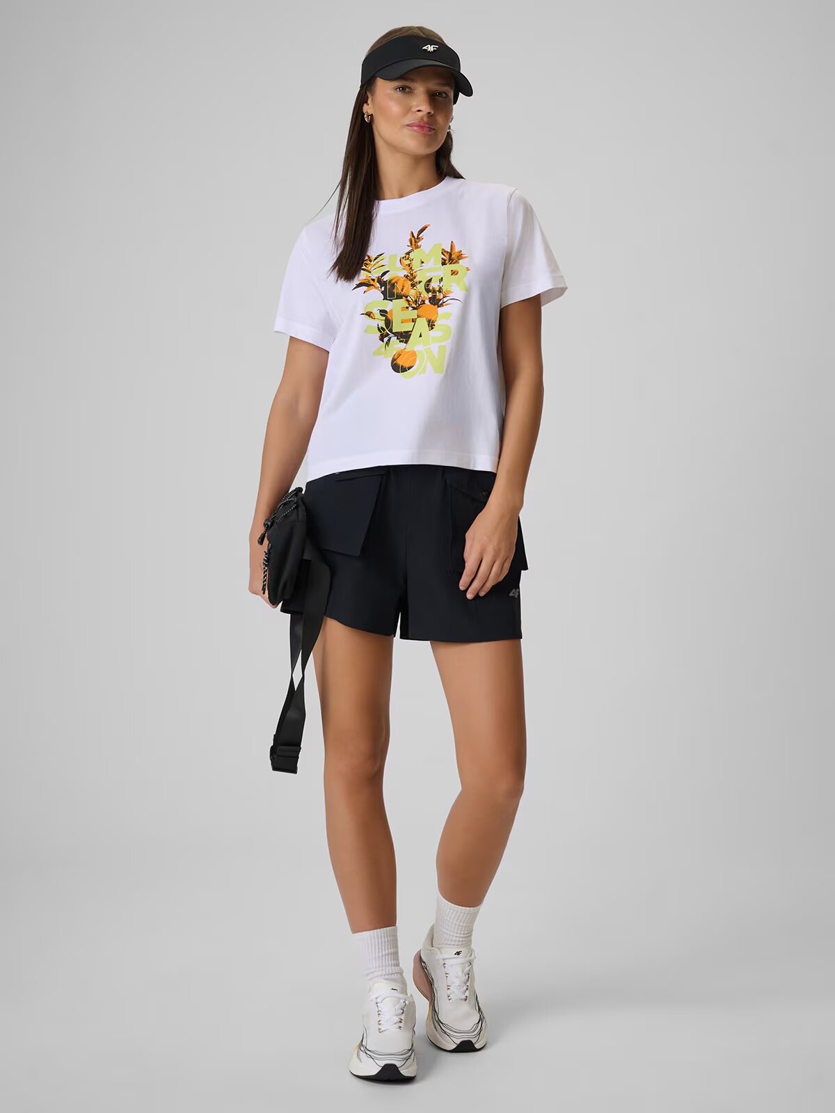 4F T-shirt boxy cu imprimeu pentru femei - XS