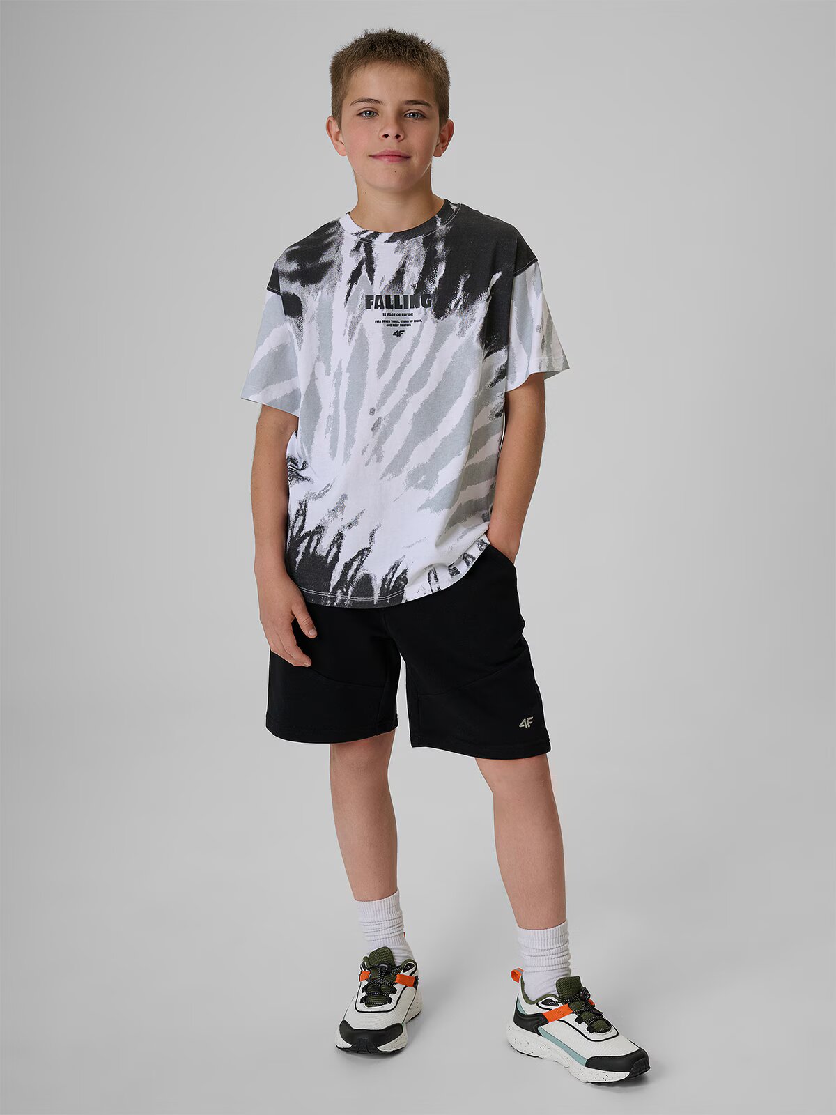 4F T-shirt loose cu imprimeu băieți - 146/152 (10-12 ani)