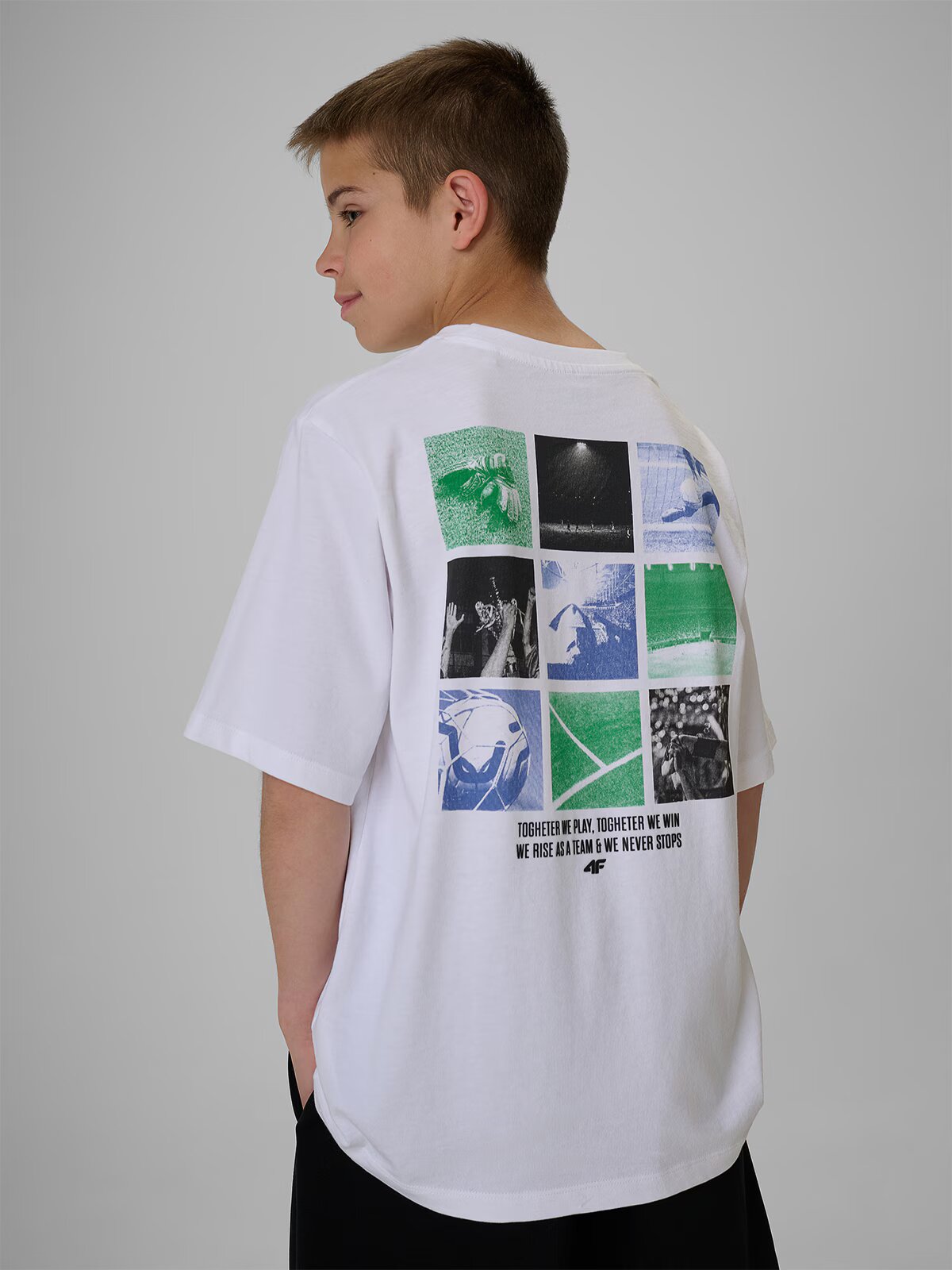 4F T-shirt loose cu imprimeu băieți - 158/164 (12-14 ani)