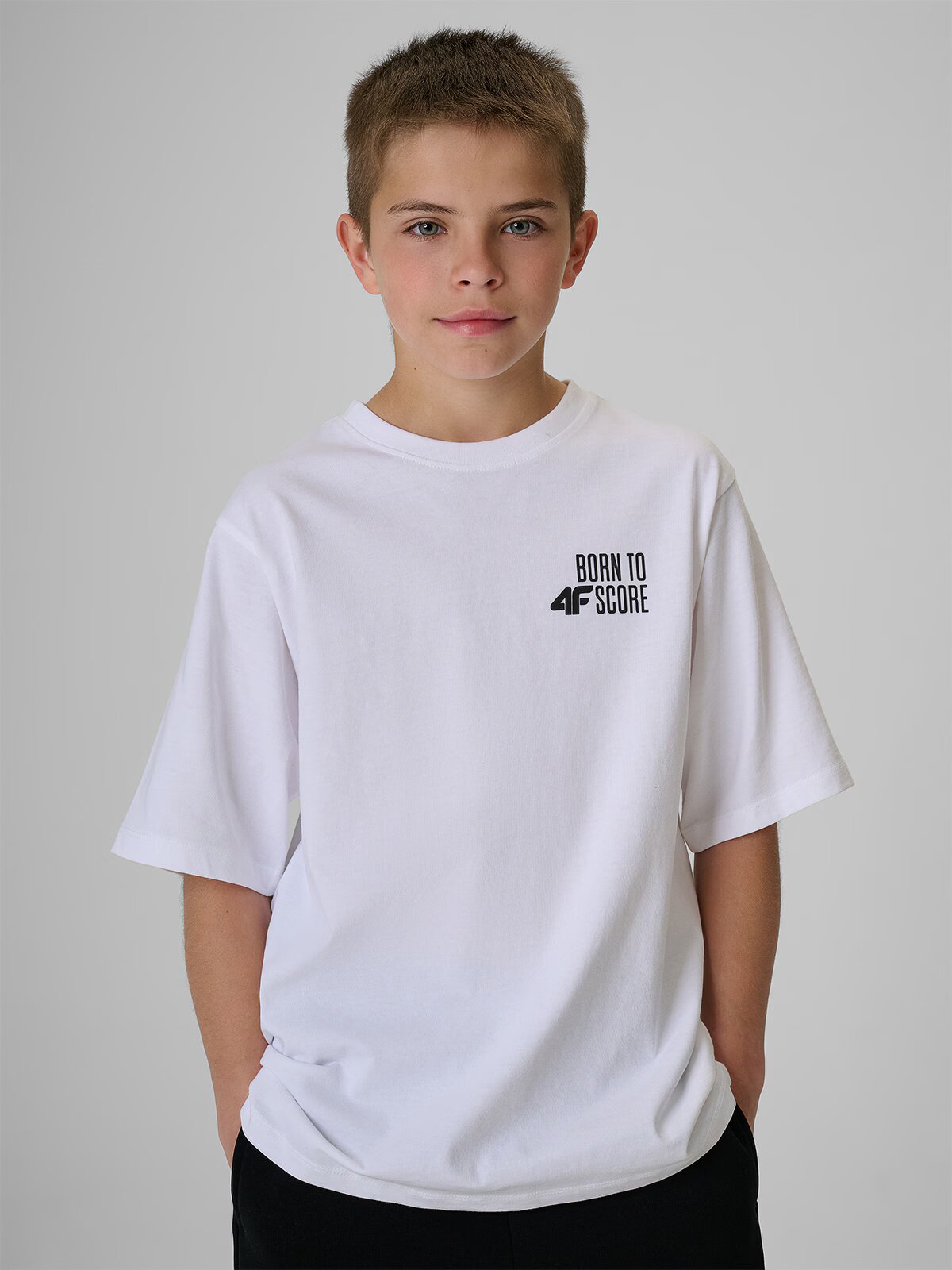 4F T-shirt loose cu imprimeu băieți - 158/164 (12-14 ani)