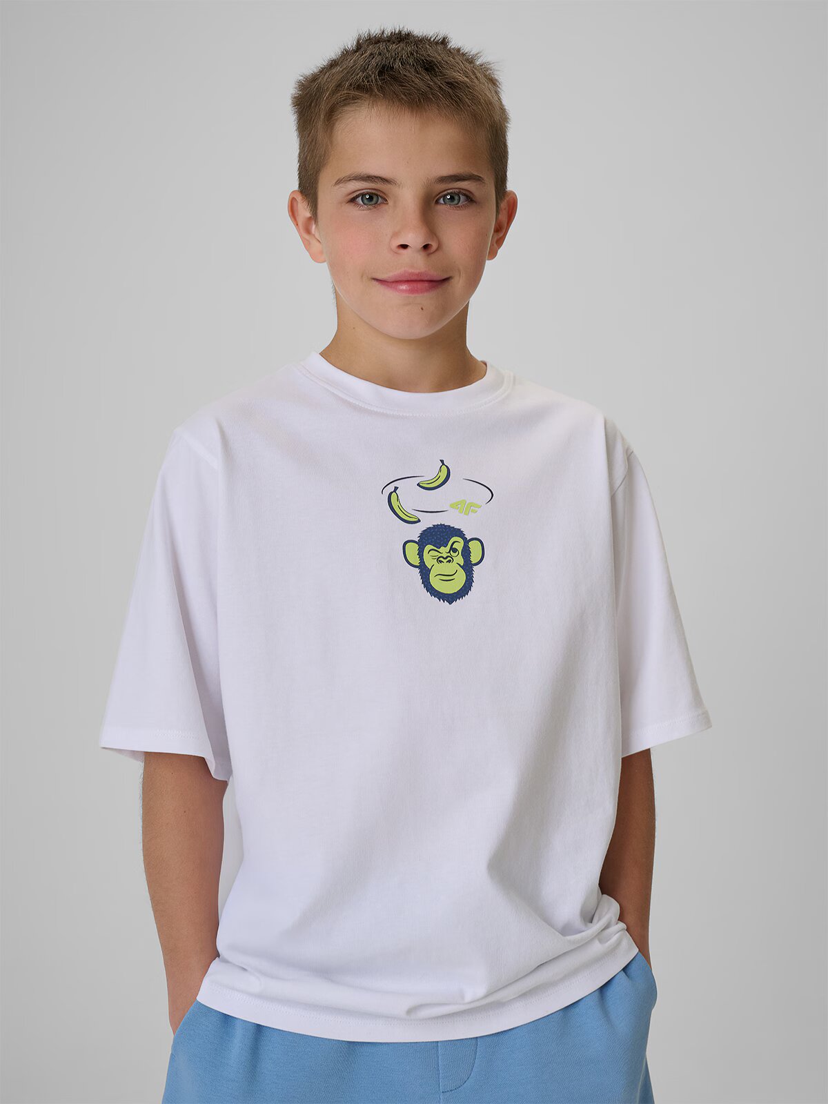 4F T-shirt loose cu imprimeu băieți - 122/128 (6-8 ani)