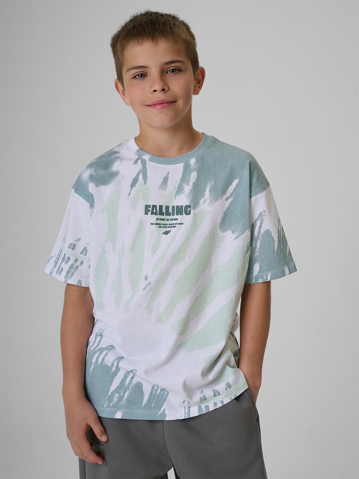 4F T-shirt loose cu imprimeu băieți - 122/128 (6-8 ani)
