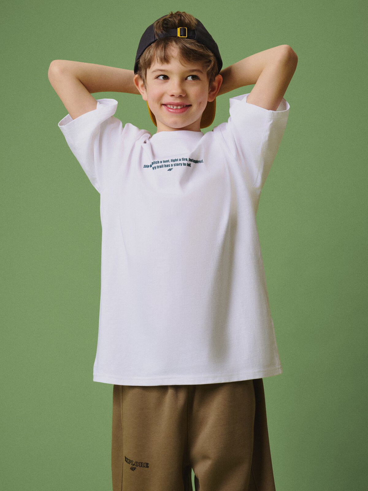 4F T-shirt loose cu imprimeu băieți - 146/152 (10-12 ani)