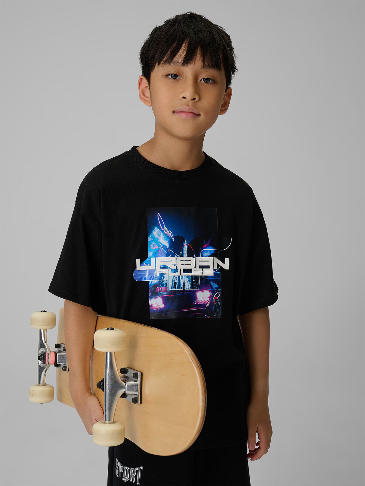 4F T-shirt loose cu imprimeu pentru băieți - 134/140 (8-10 ani)