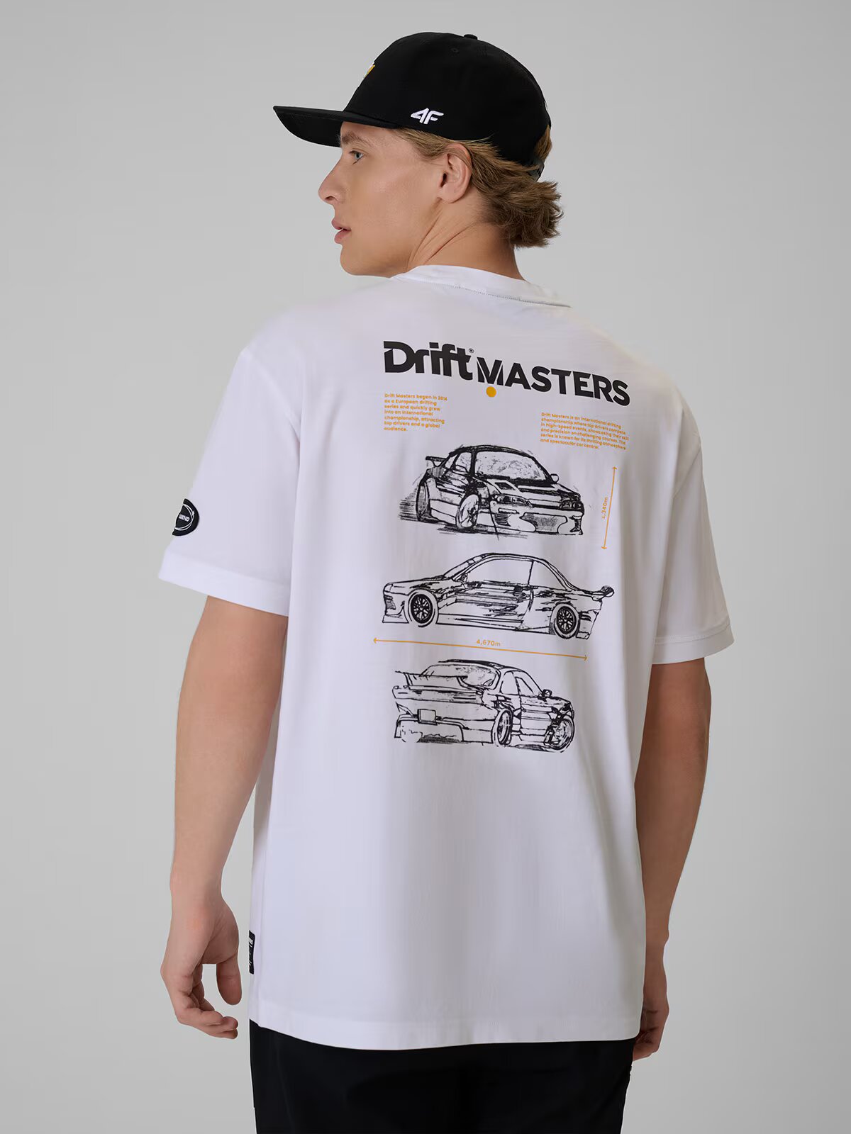 4F T-shirt loose cu imprimeu unisex x Drift Masters - L