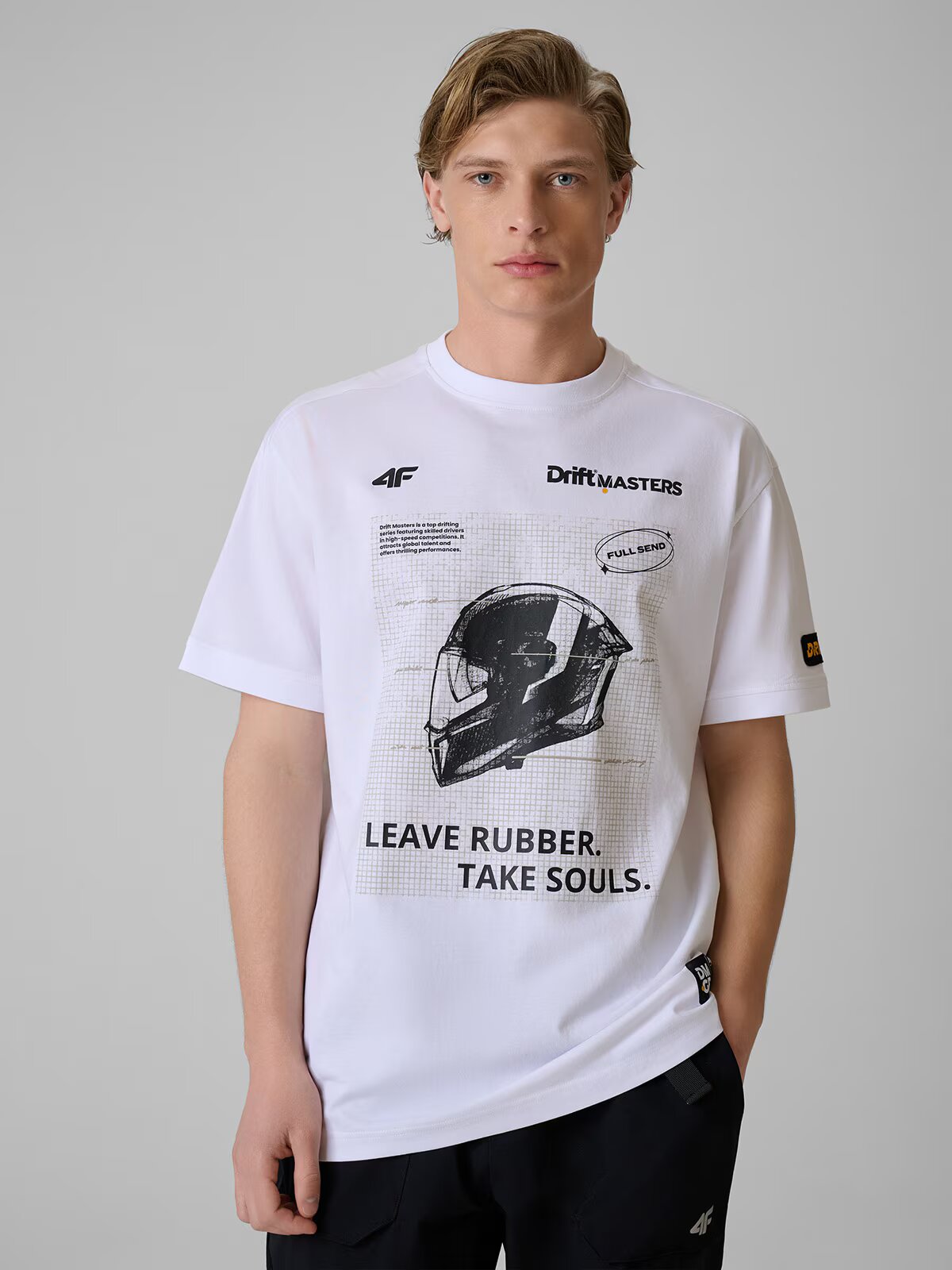 4F T-shirt loose cu imprimeu unisex x Drift Masters - XL