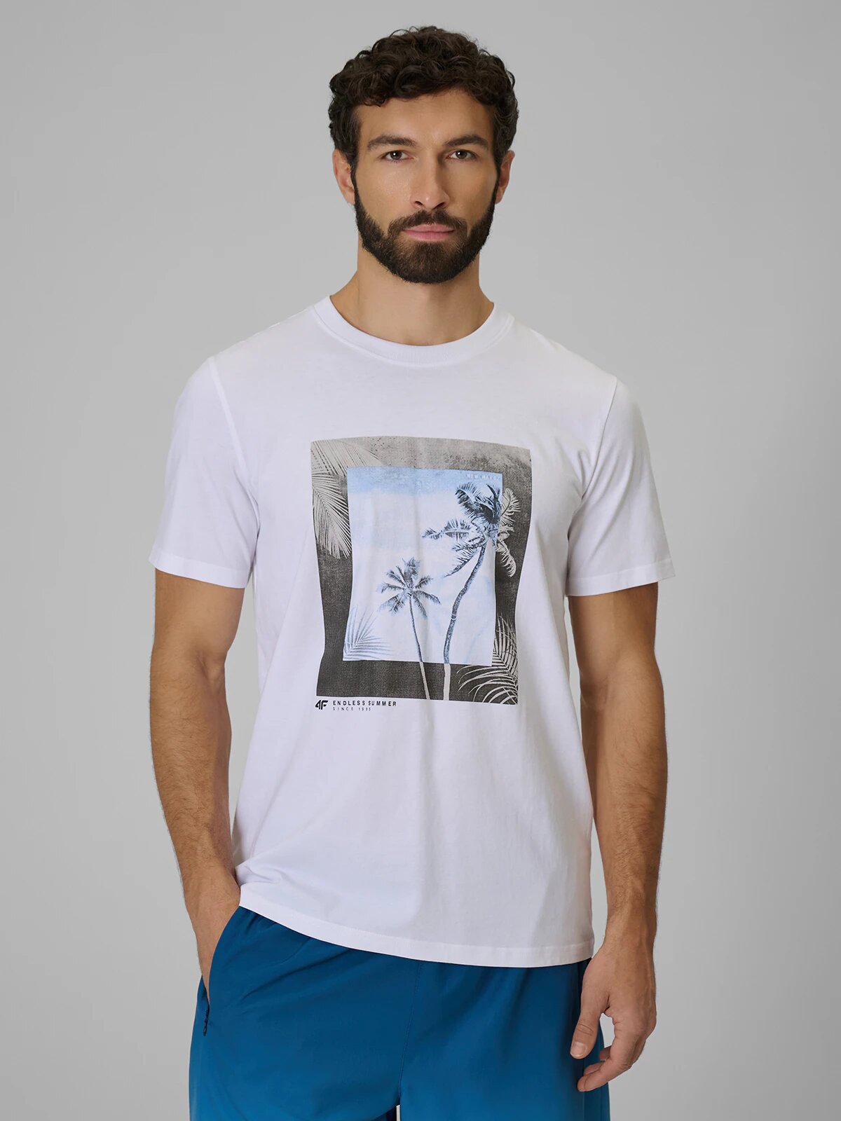 4F T-shirt regular cu imprimeu bărbați - M