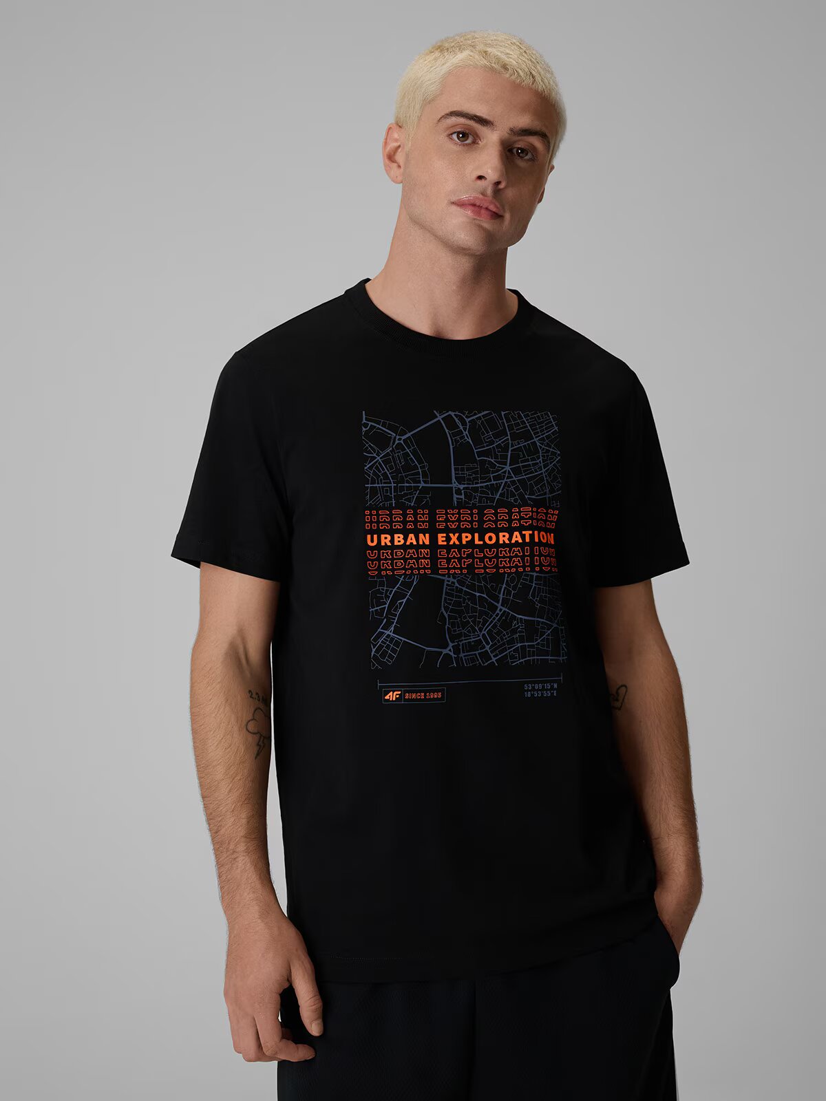 4F T-shirt regular cu imprimeu pentru bărbați - L