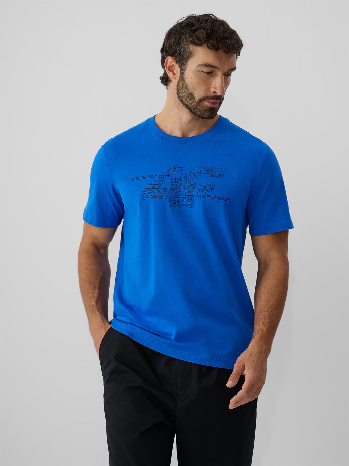 4F T-shirt regular cu imprimeu pentru bărbați - M