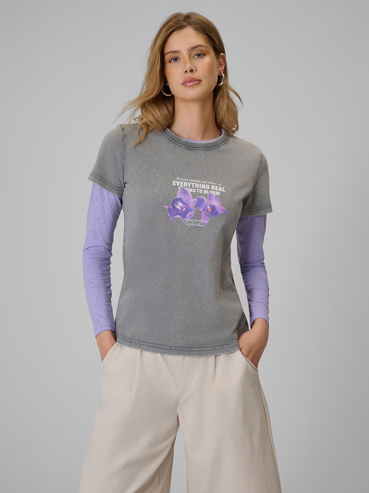 4F T-shirt regular cu imprimeu pentru femei - XS