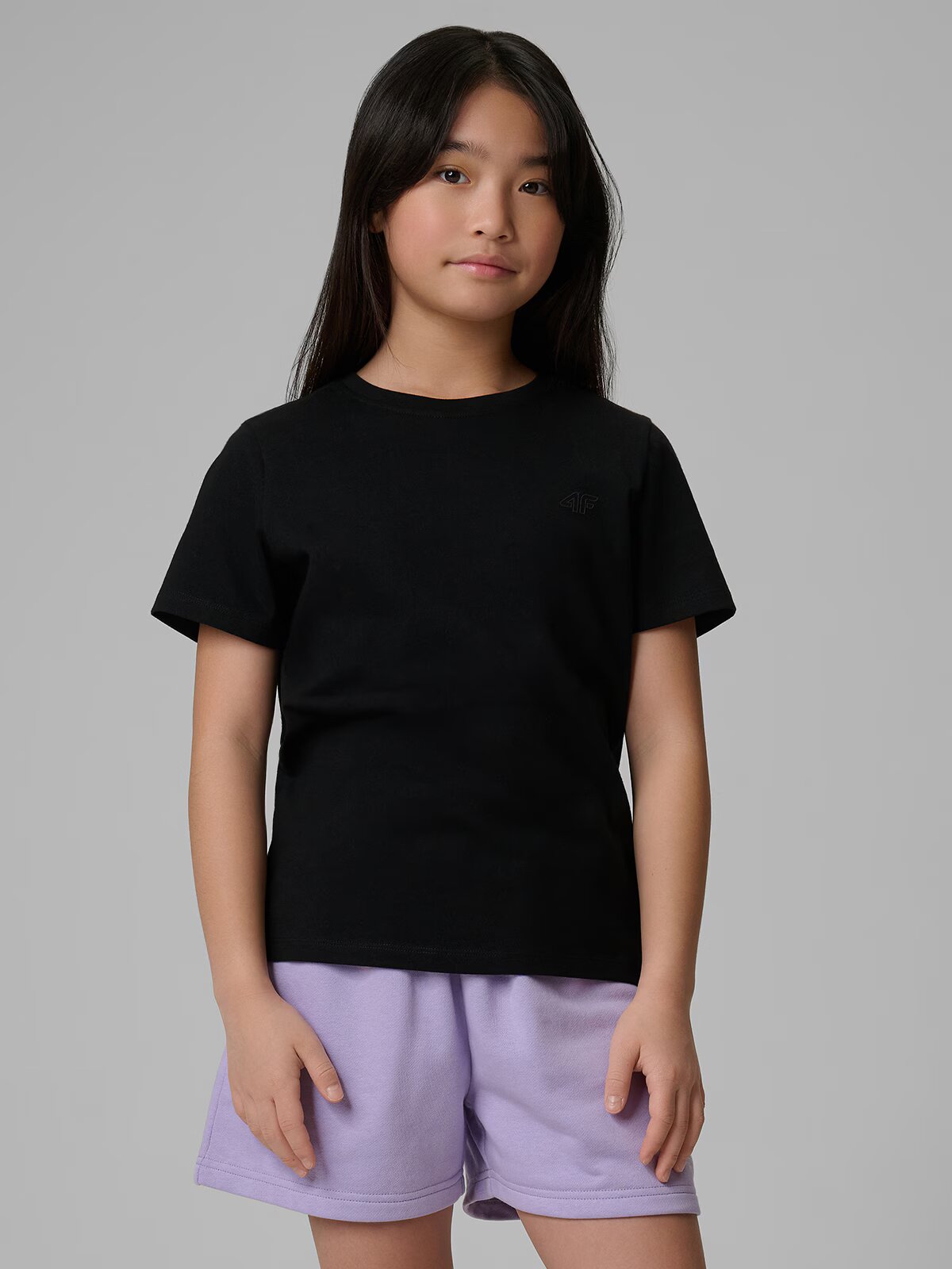 4F T-shirt regular simplu pentru fete - 128