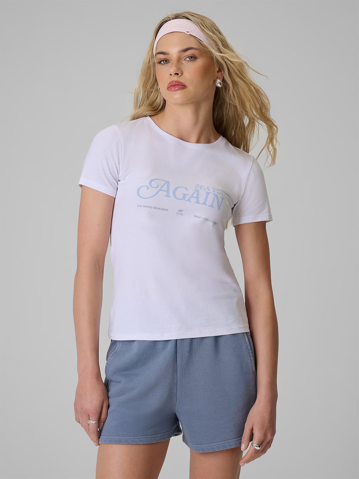 4F T-shirt slim cu imprimeu pentru femei - L