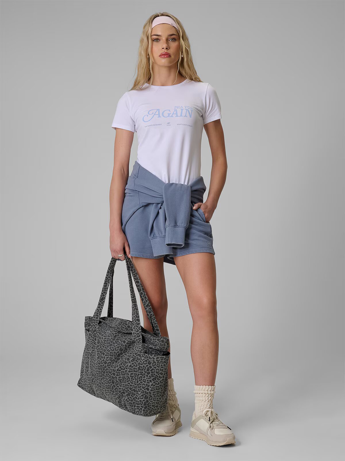 4F T-shirt slim cu imprimeu pentru femei - L