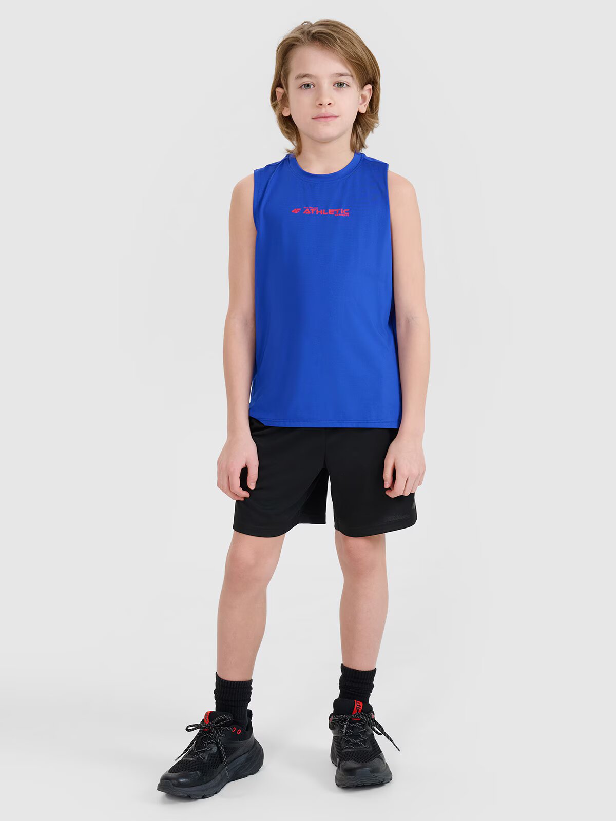 4F Tank-top de sport cu uscare rapidă pentru băieți - bleumarin 158/164 (12-14 ani)