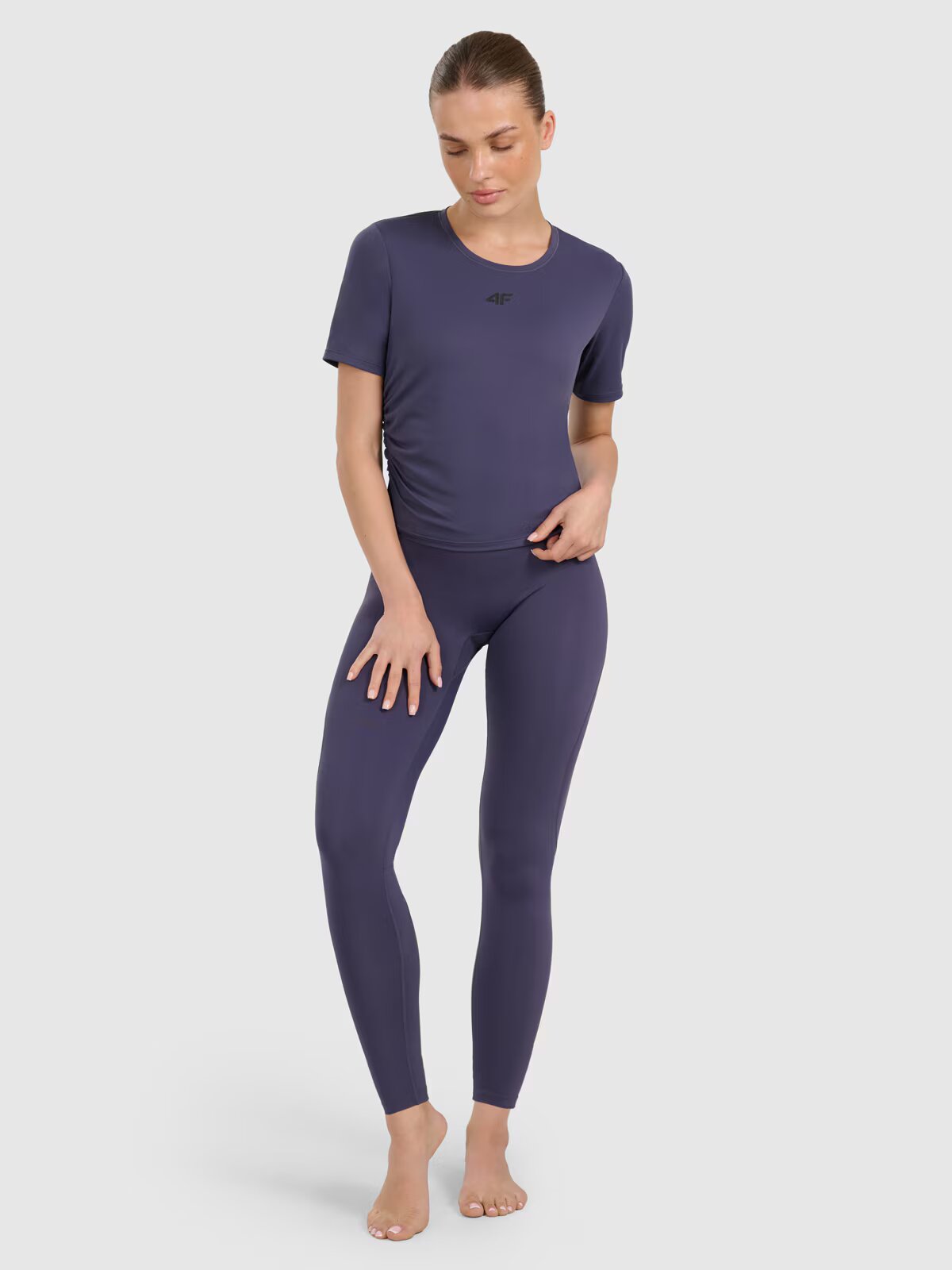 4F Top pentru yoga și pilates cu uscare rapidă pentru femei - albastru XS