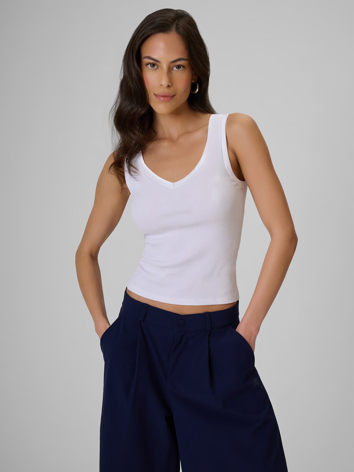 4F Top slim din tricot reiat pentru femei - XS